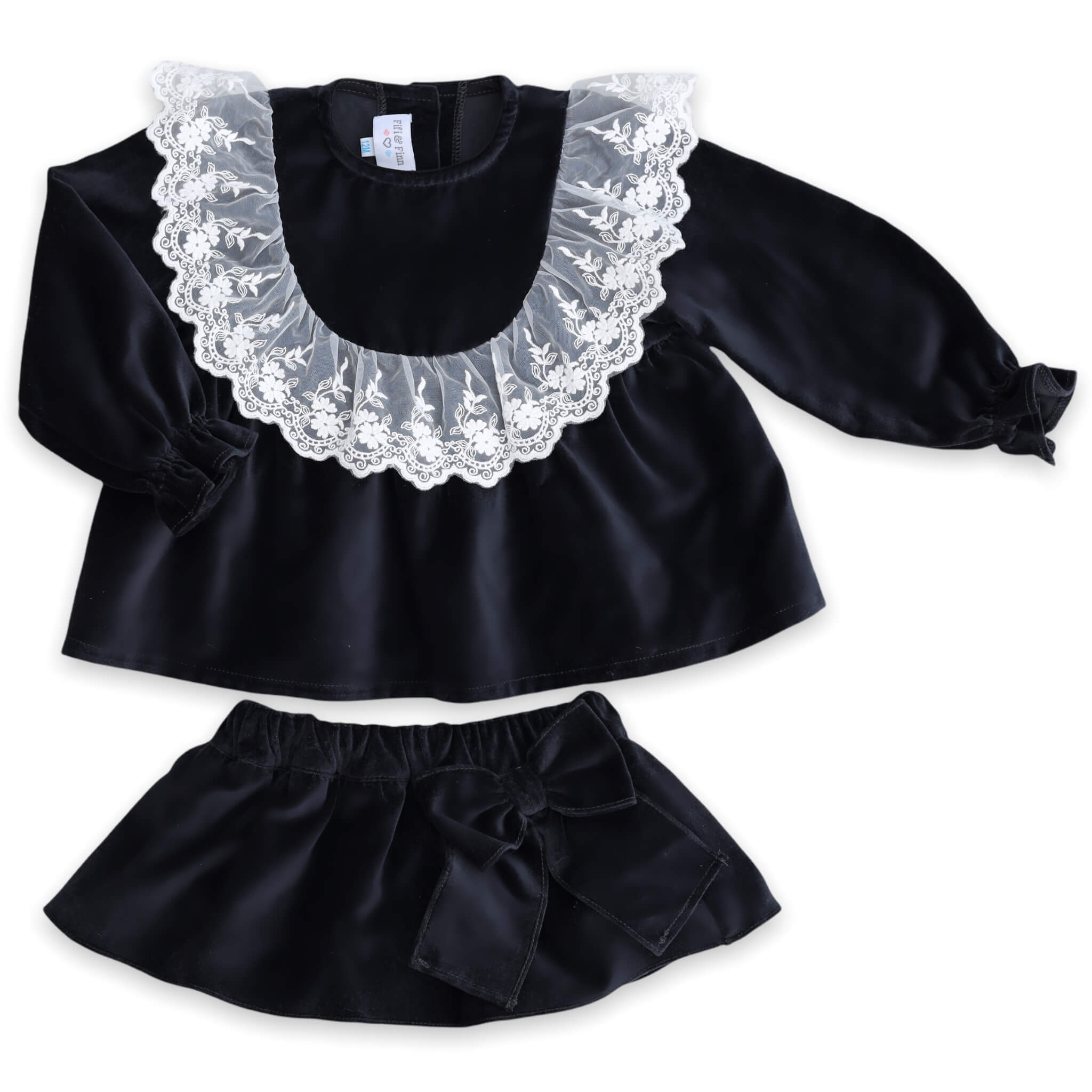 Velvet Top & Bloomer Set - Midnight Blue (12M, 18M)