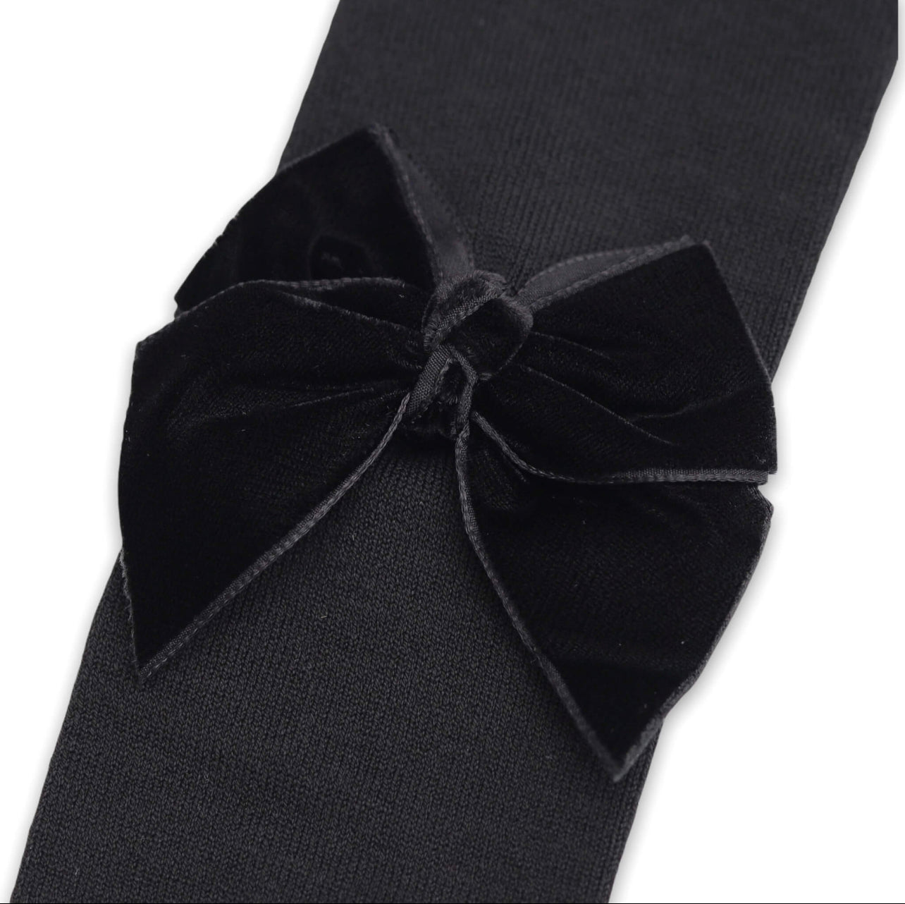 girls velvet bow tights