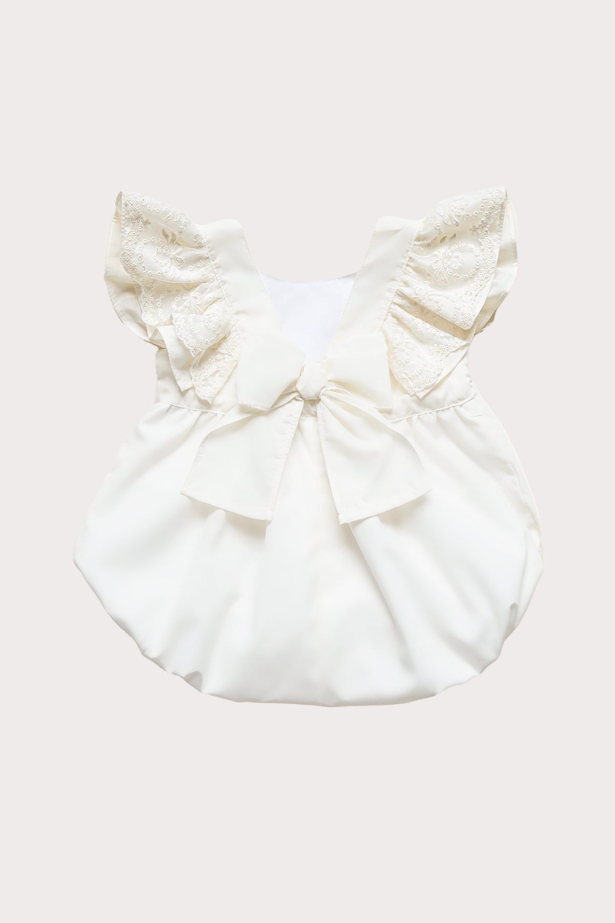 ivory lace flutter baby girl romper