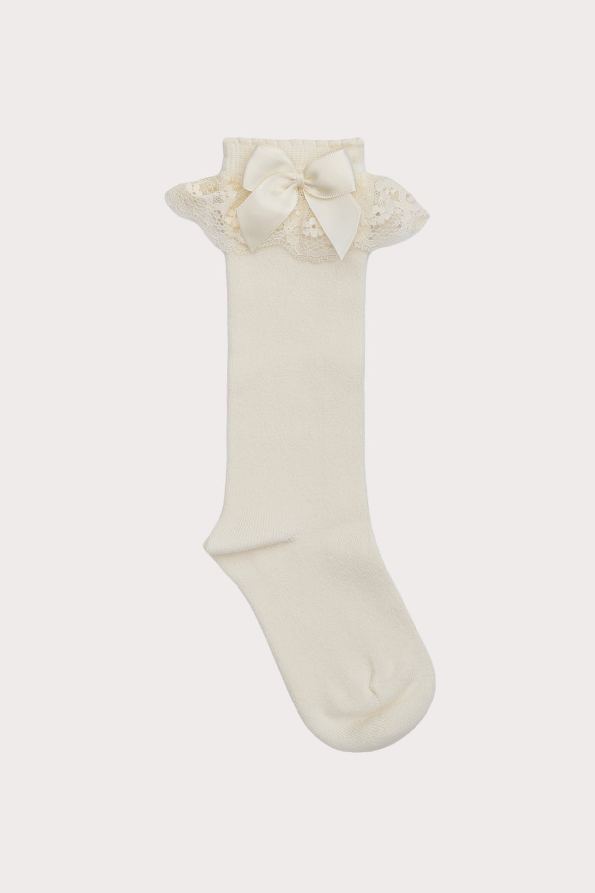 ivory lace knee high girls socks