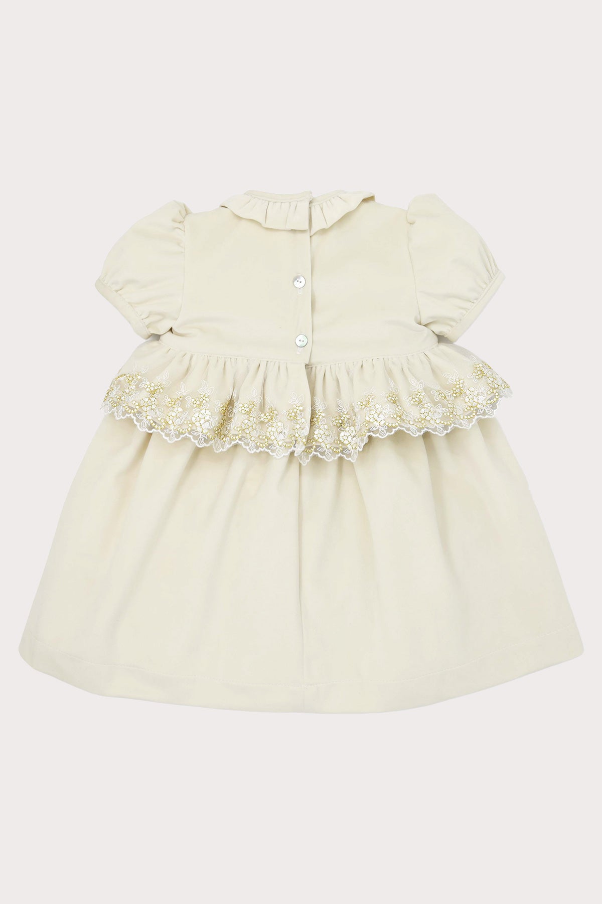 ivory velvet girls dress