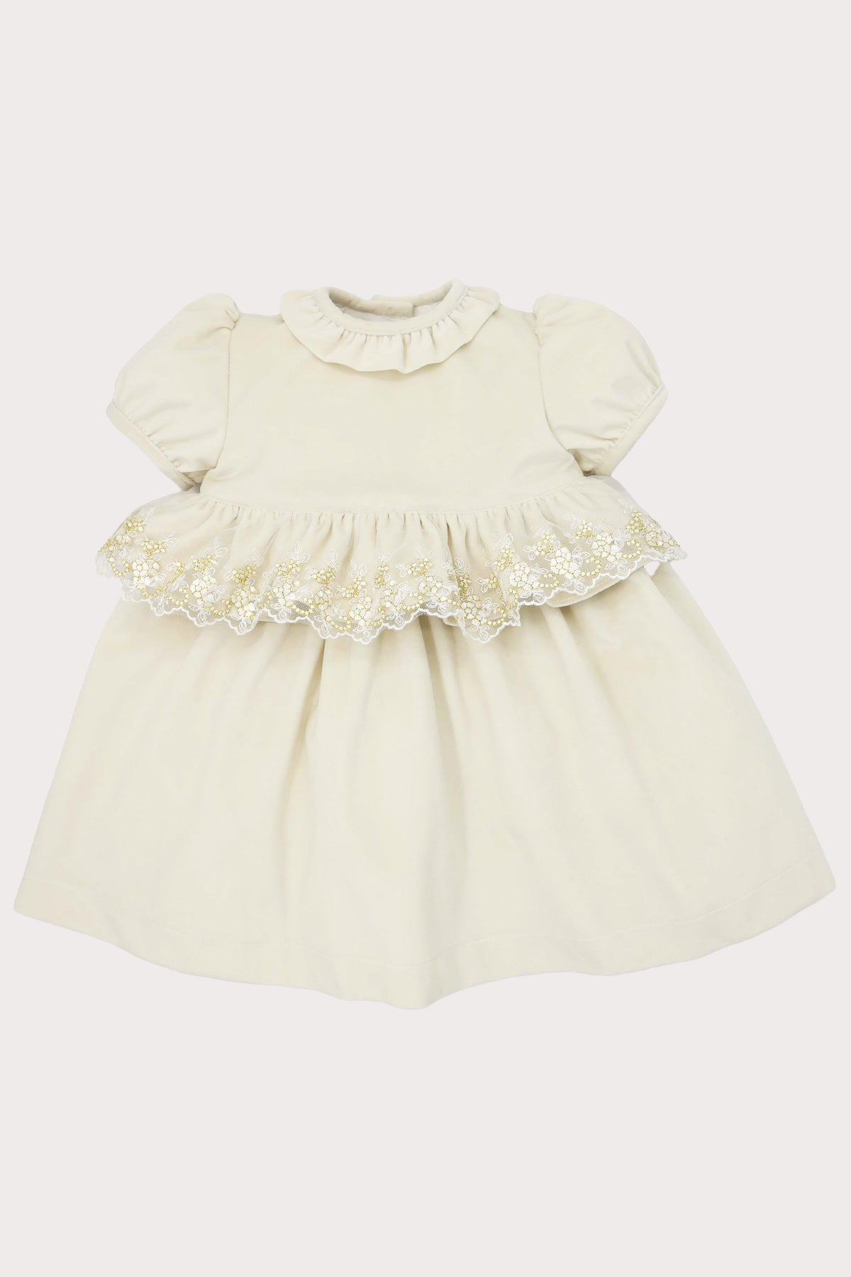 ivory velvet girls dress