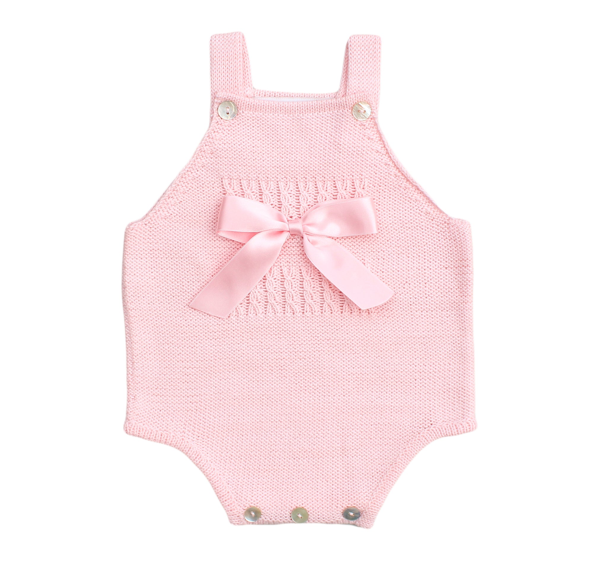 pink cotton knitted baby romper