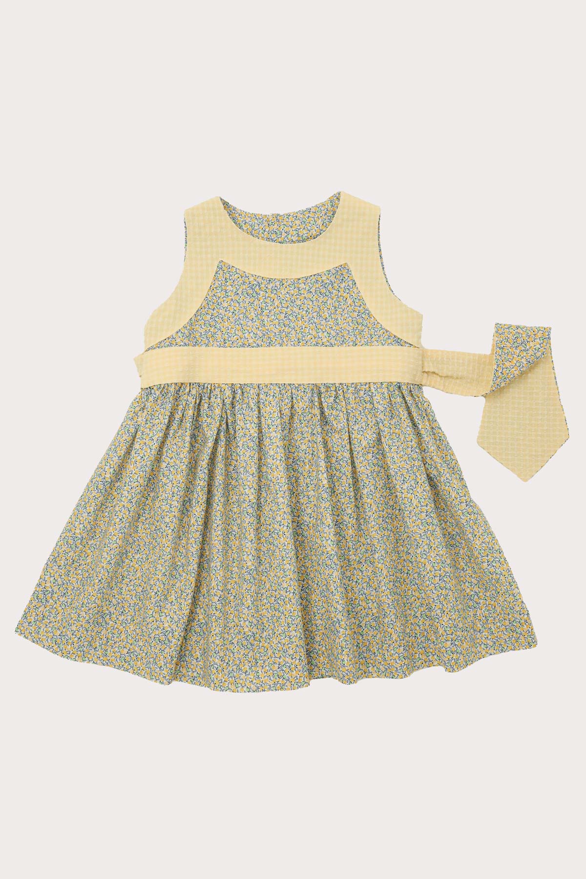 lemon ditsy girls dress