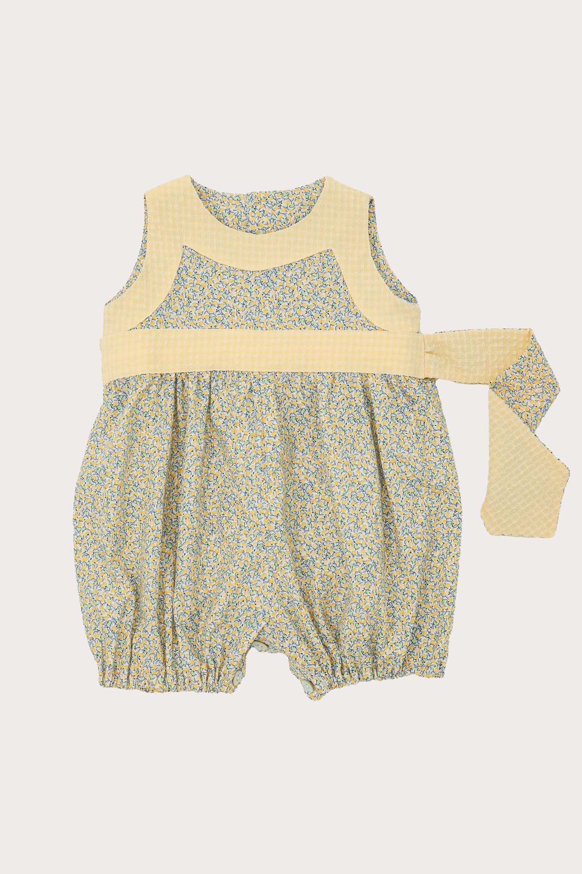lemon ditsy baby girl romper
