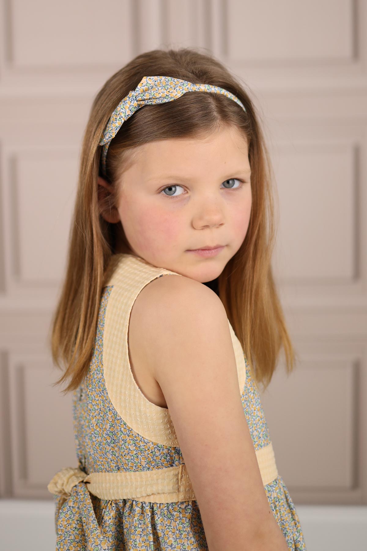 lemon ditsy hairband