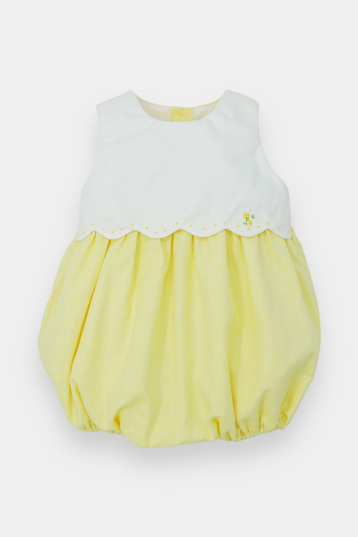 Hand Embroidered Romper - Lemon (3M - 3Y)