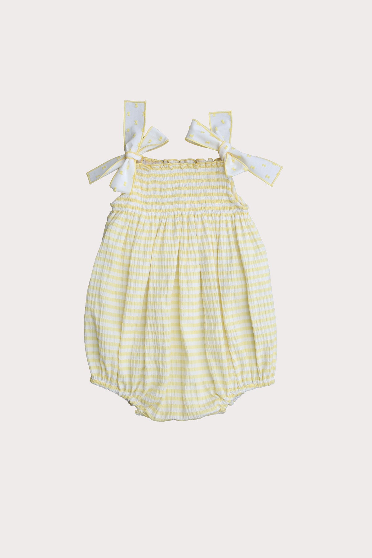 lemon striped baby girl romper