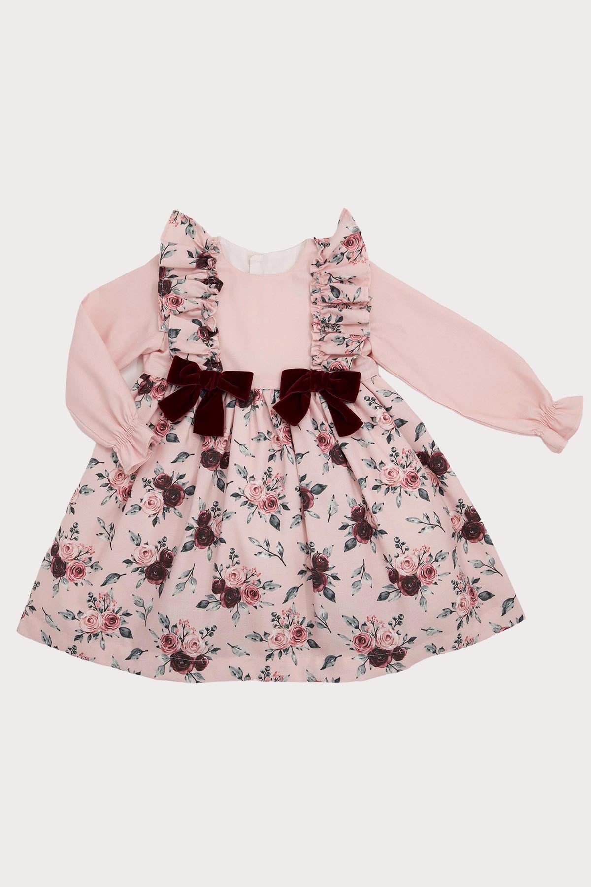 pink & burgundy girls dress