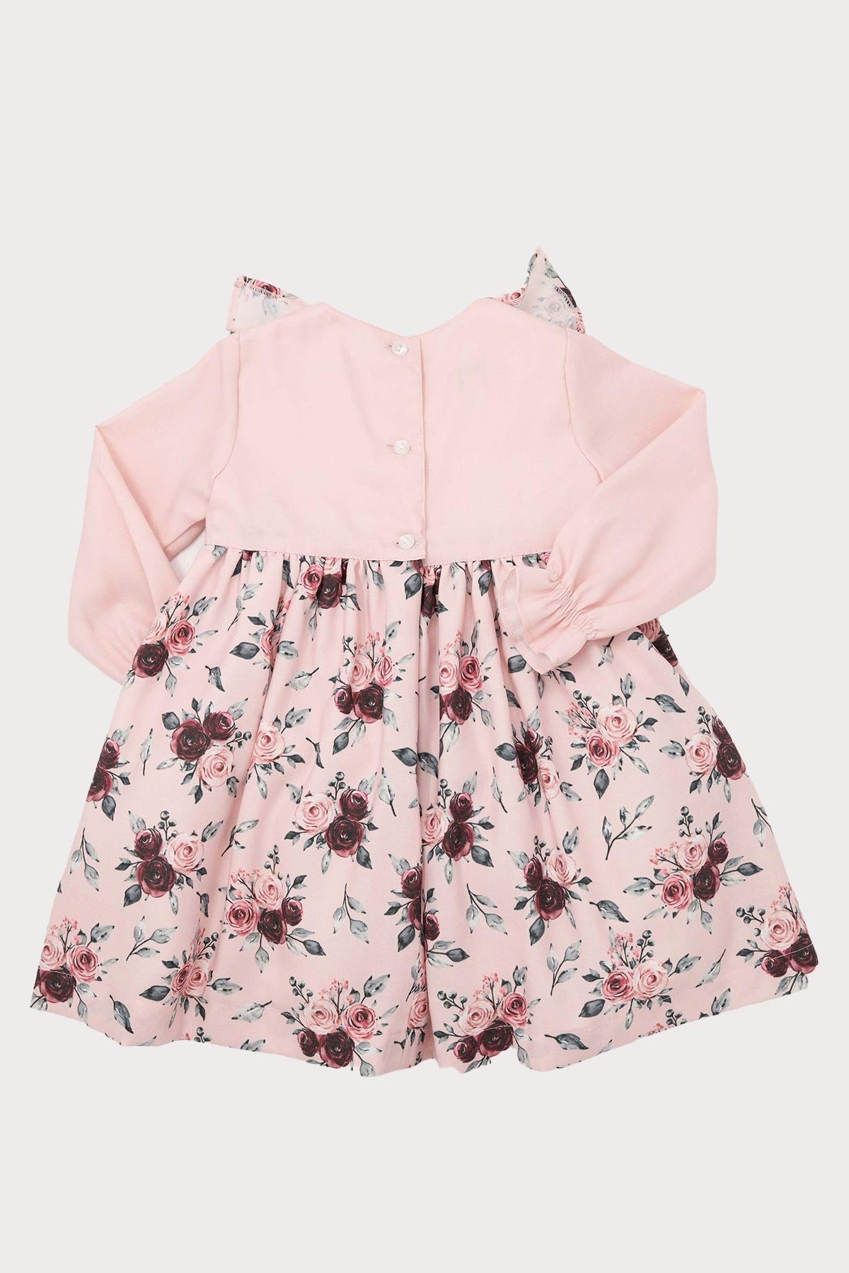 pink & Burgundy girls long sleeved dress