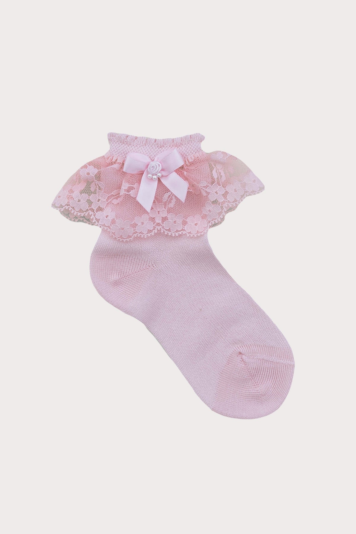 pink lace ankle baby girl socks