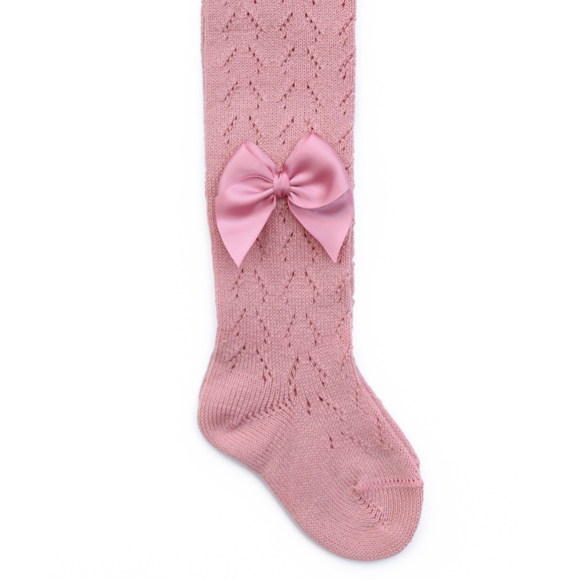 dusky pink openwork spanish baby tights, jc castella