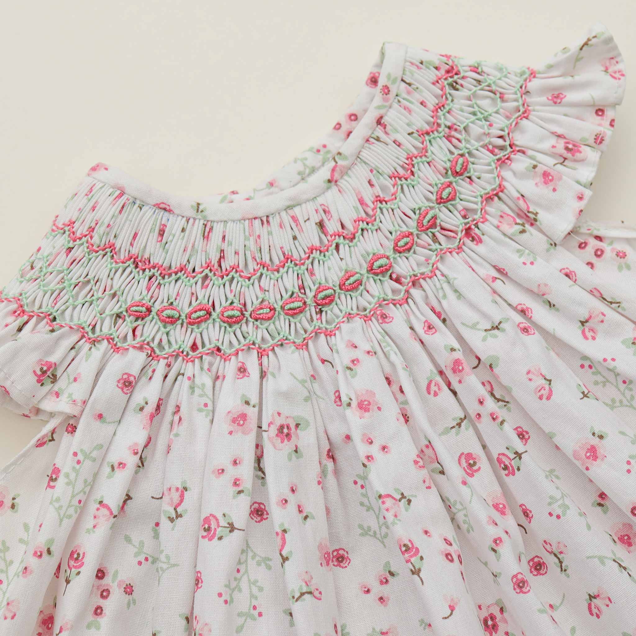 spanish hand smocked baby girl outfit