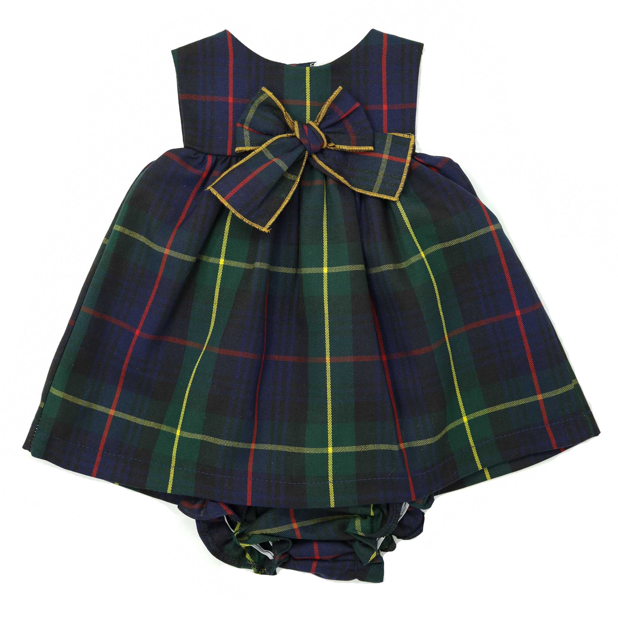 valentina bebes tartan pinafore dress back