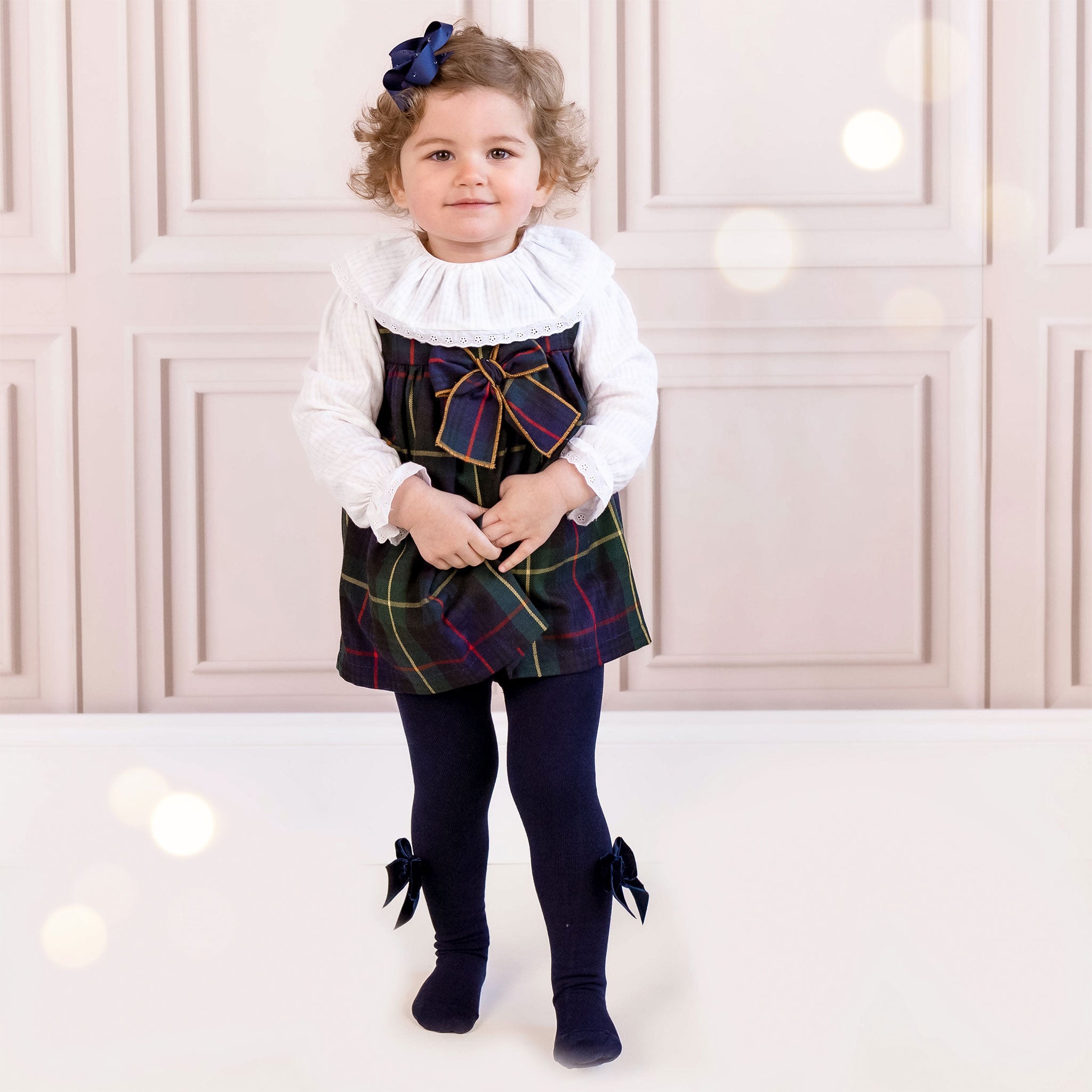 valentina bebes tartan pinafore dress