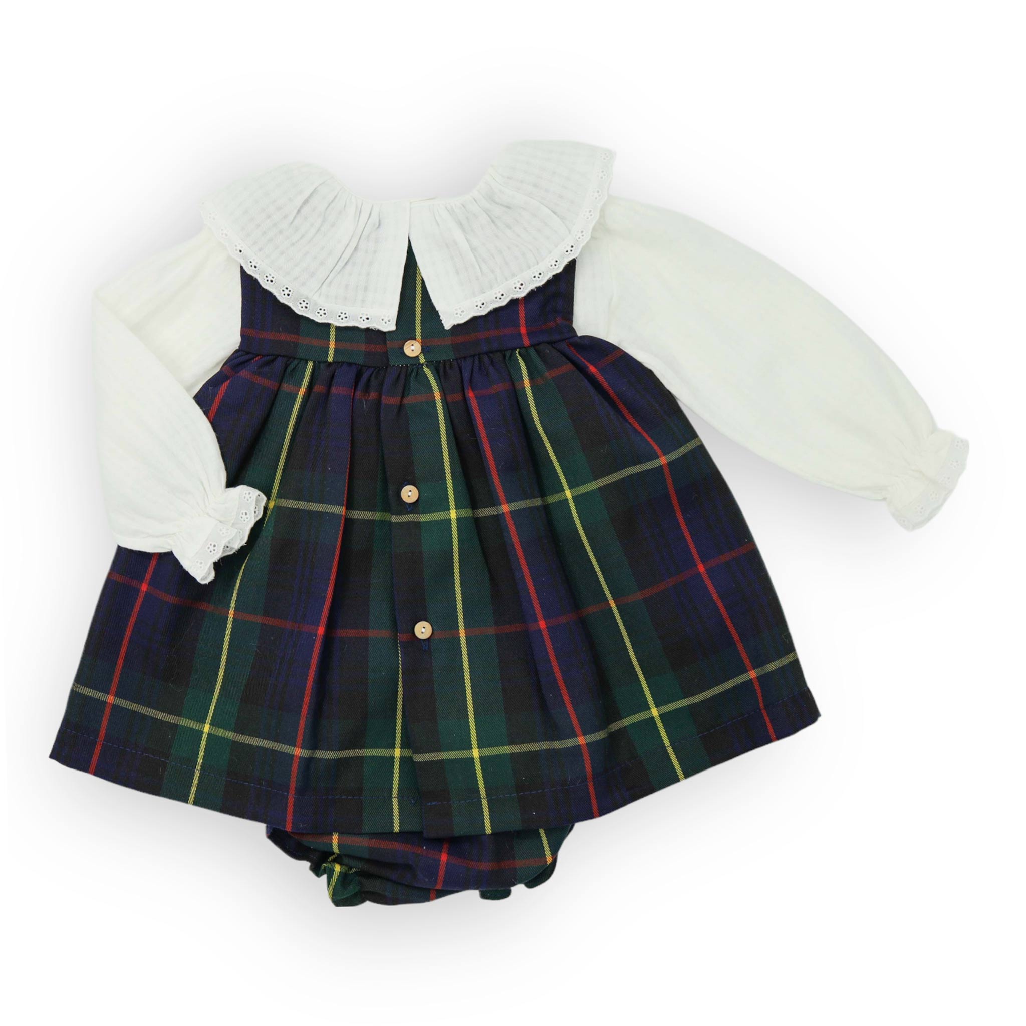 valentina bebes tartan girls pinafore dress