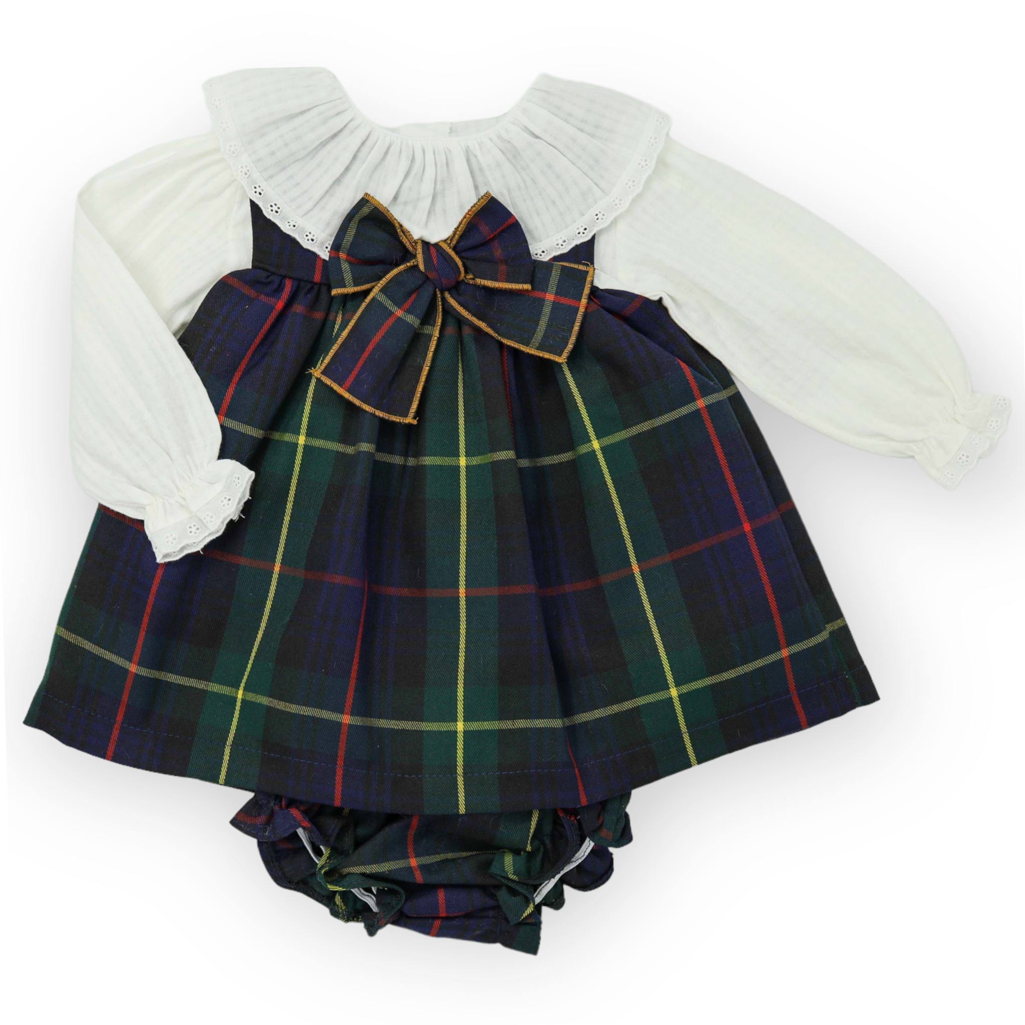 valentina bebes tartan pinafore girls outfit