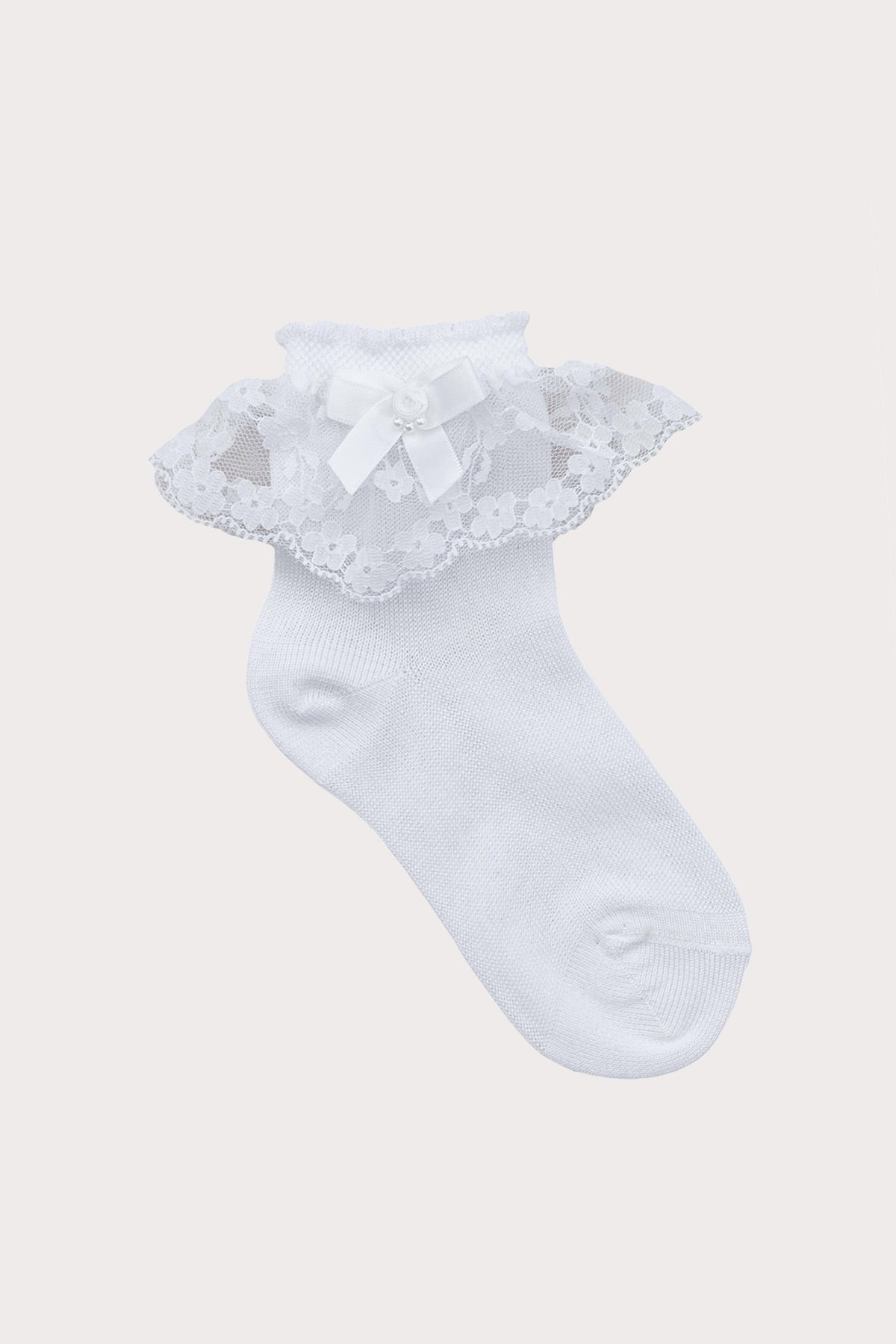 girls white lace top ankle socks