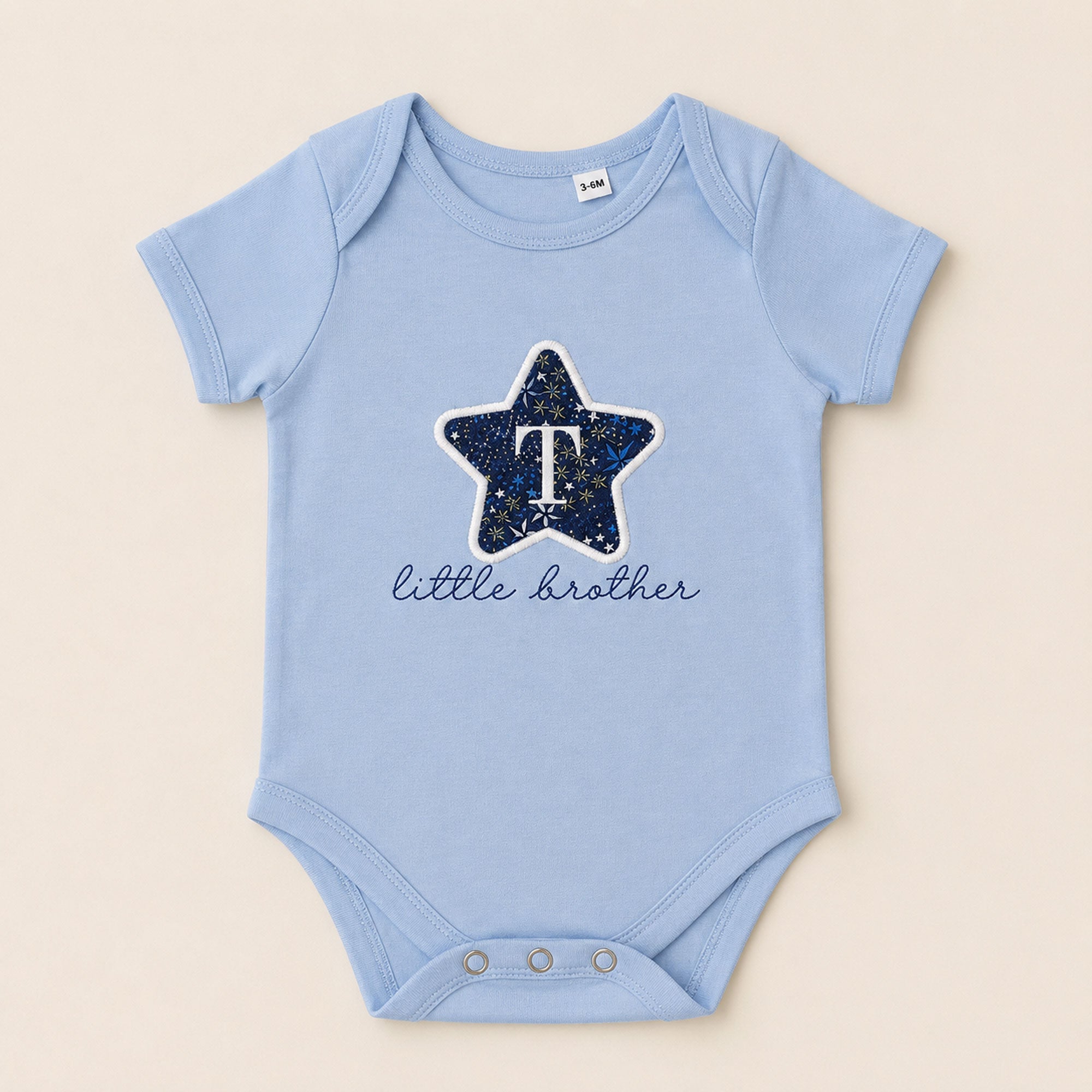 Personalised Little Brother Bodysuit | Liberty Fabric Baby Outfit