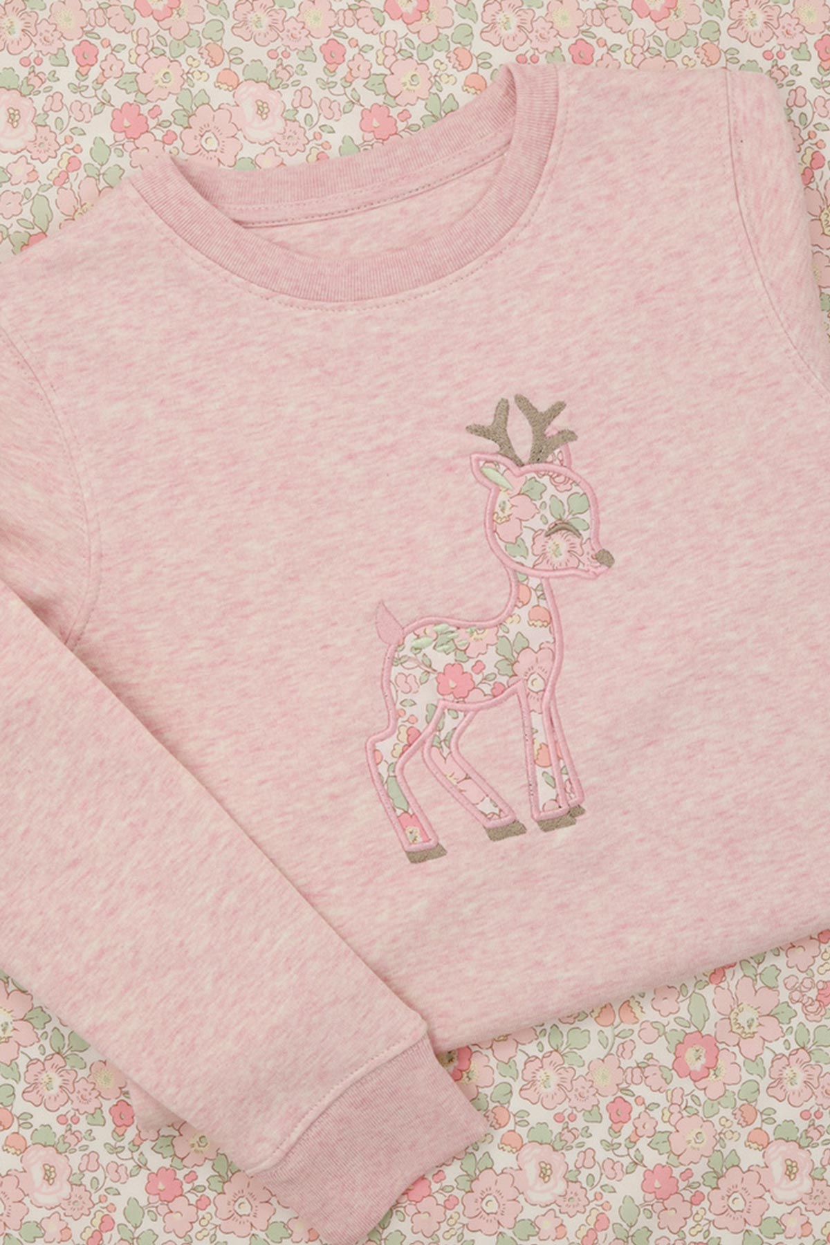 Luxury Liberty of London Organic Cotton Baby Deer Personalised Sweatshirt (3Y - 11Y)