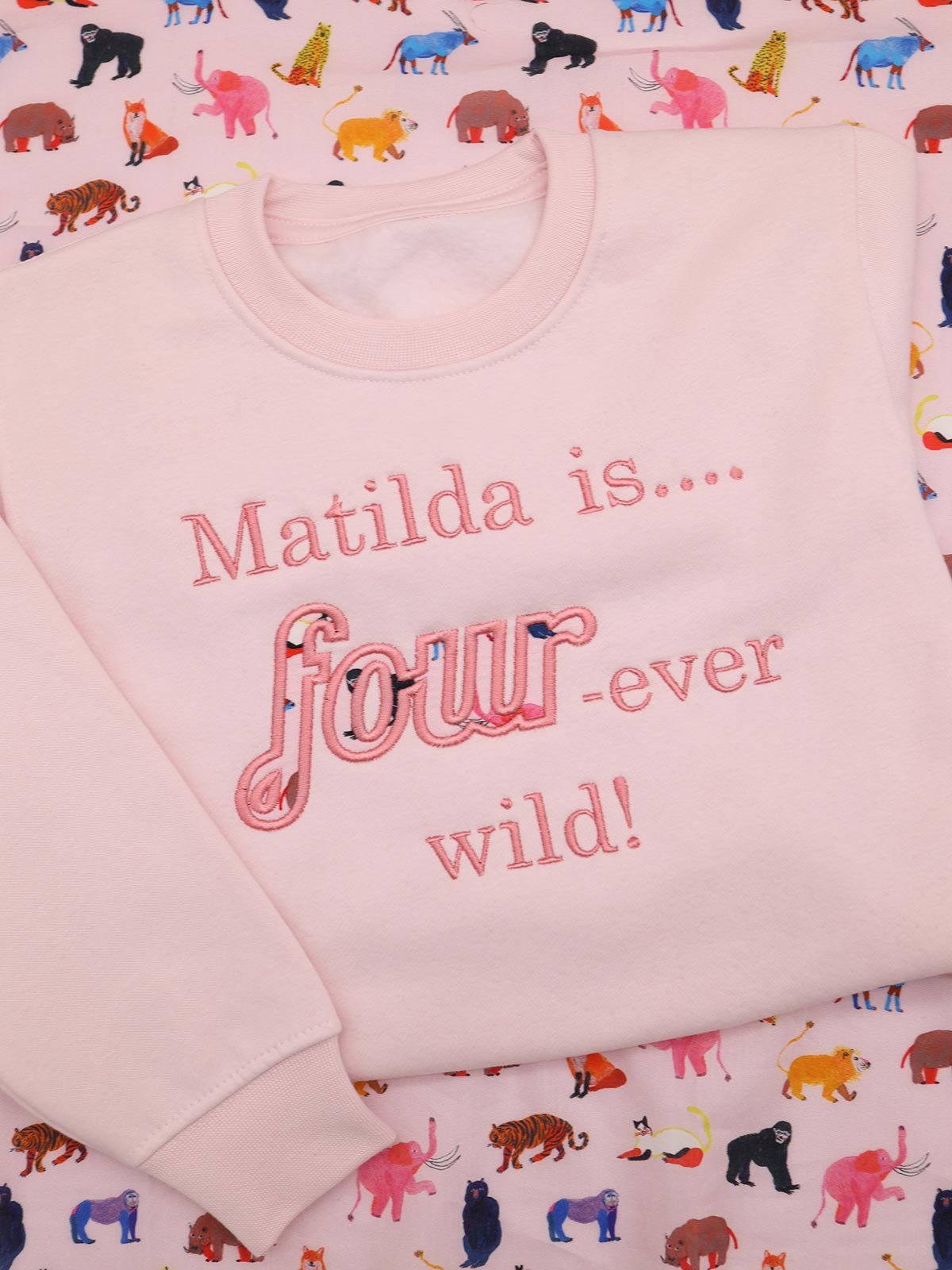 Four Ever Wild 4th Birthday Sweatshirt - Liberty of London Applique