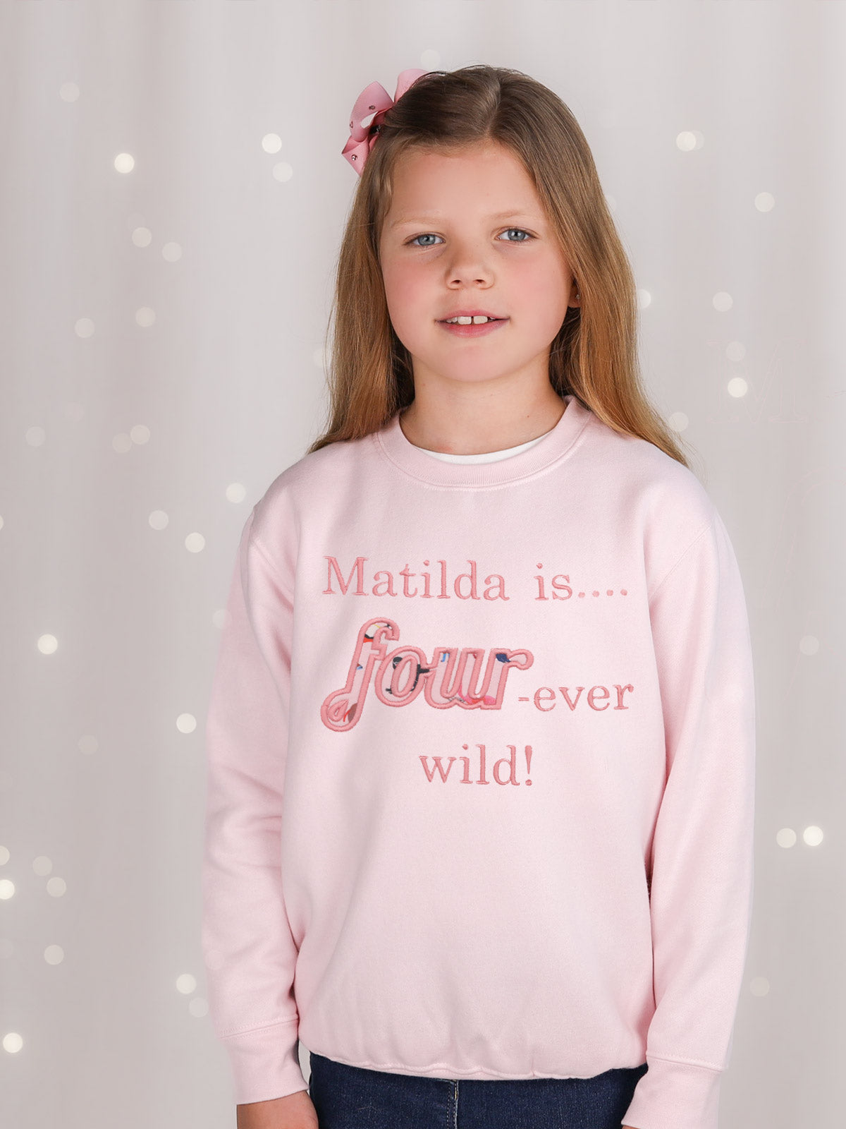 Four Ever Wild 4th Birthday Sweatshirt - Liberty of London Applique