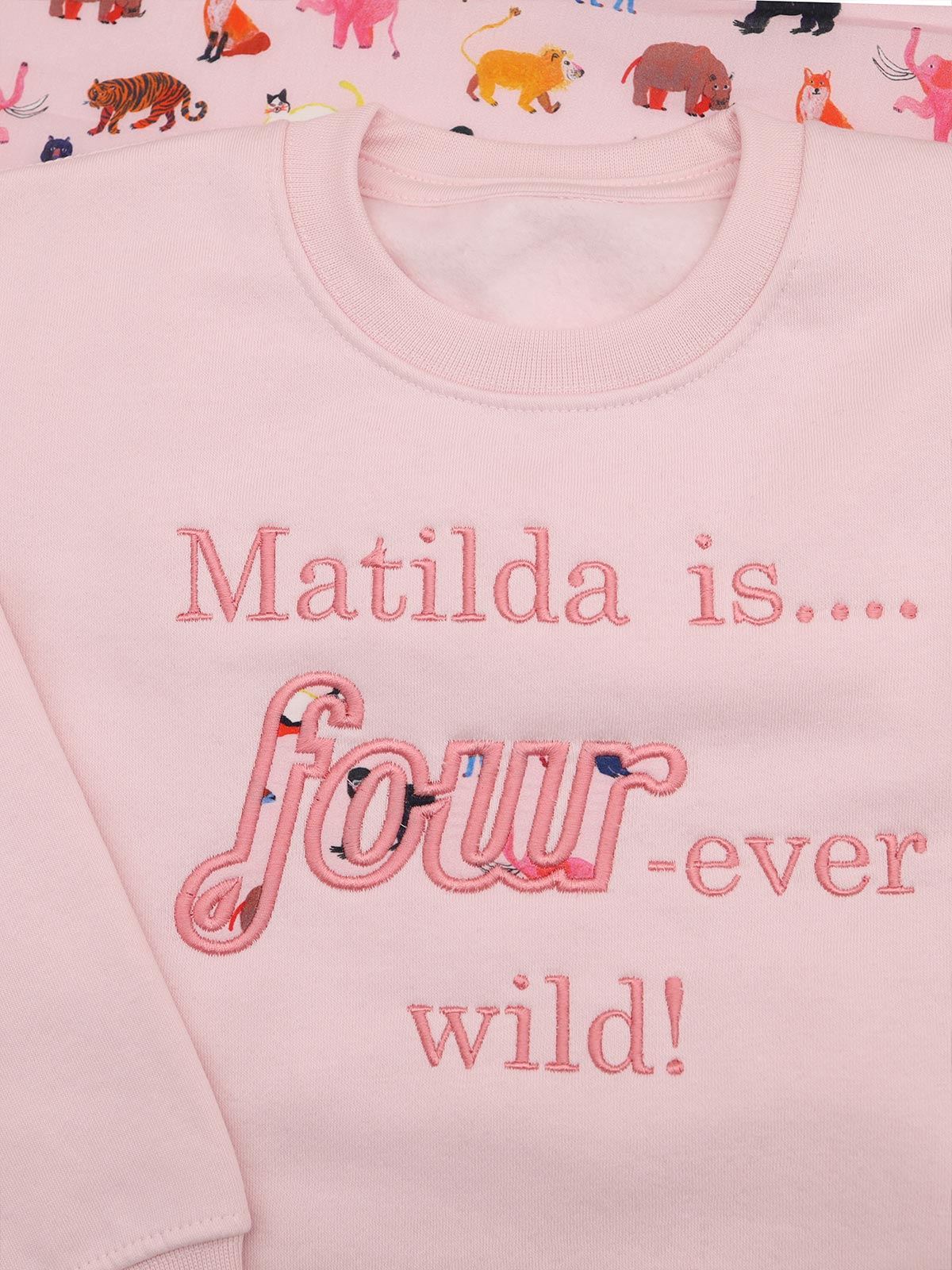 Four Ever Wild 4th Birthday Sweatshirt - Liberty of London Applique