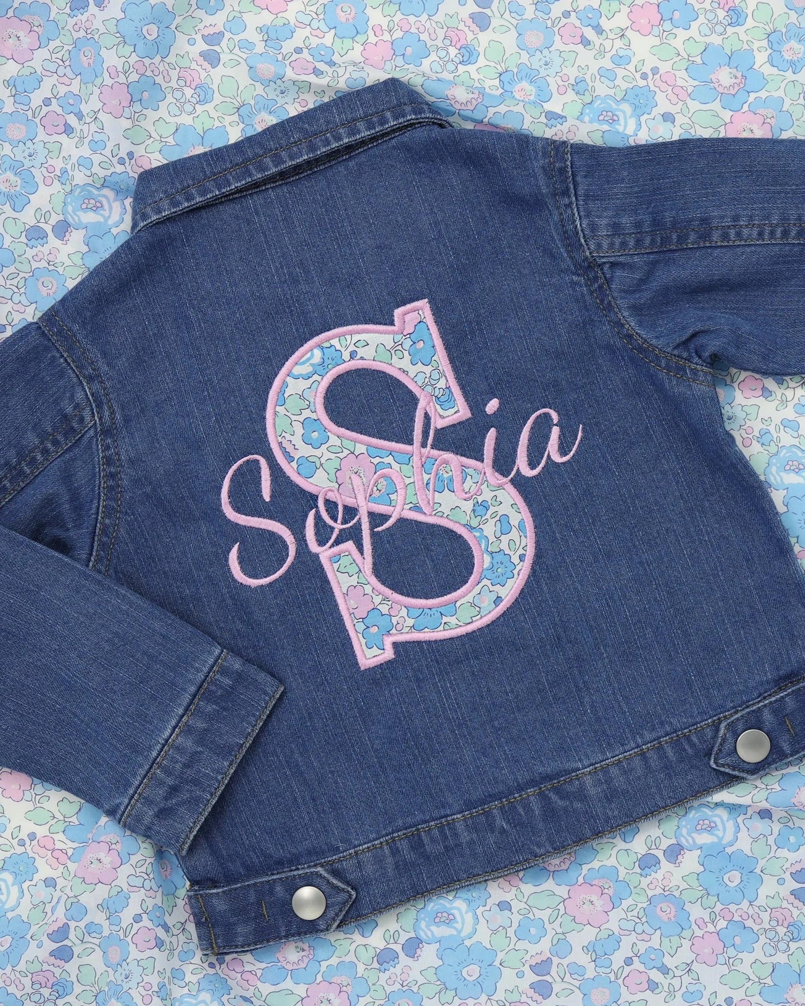 Personalised Kids Denim Jacket | Liberty of London Appliqué