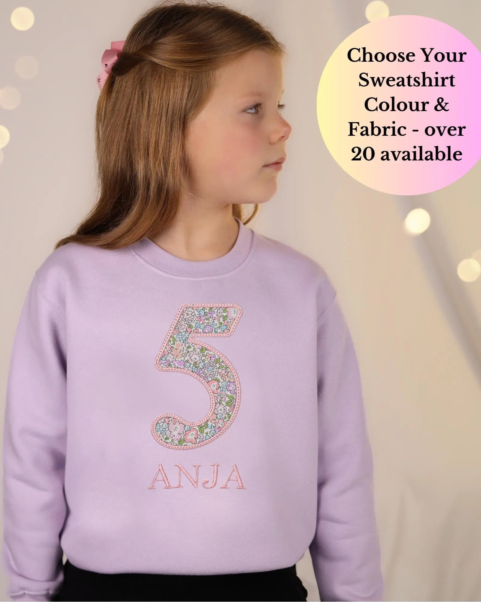 Personalised Birthday Number Sweatshirt | Liberty of London Appliqué