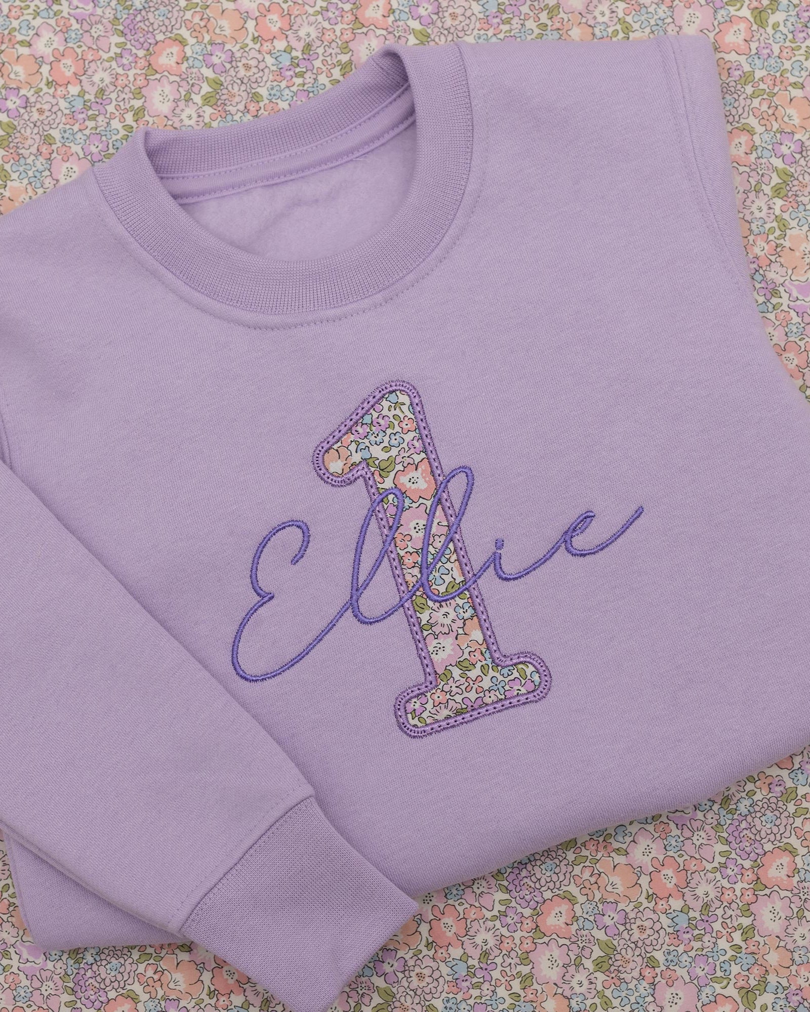 Personalised First Birthday Sweatshirt | Liberty of London Appliqué