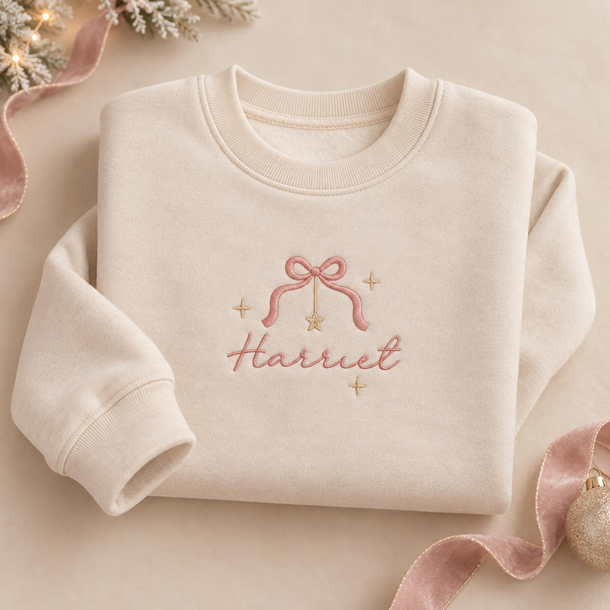Personalised Christmas Ribbon Jumper