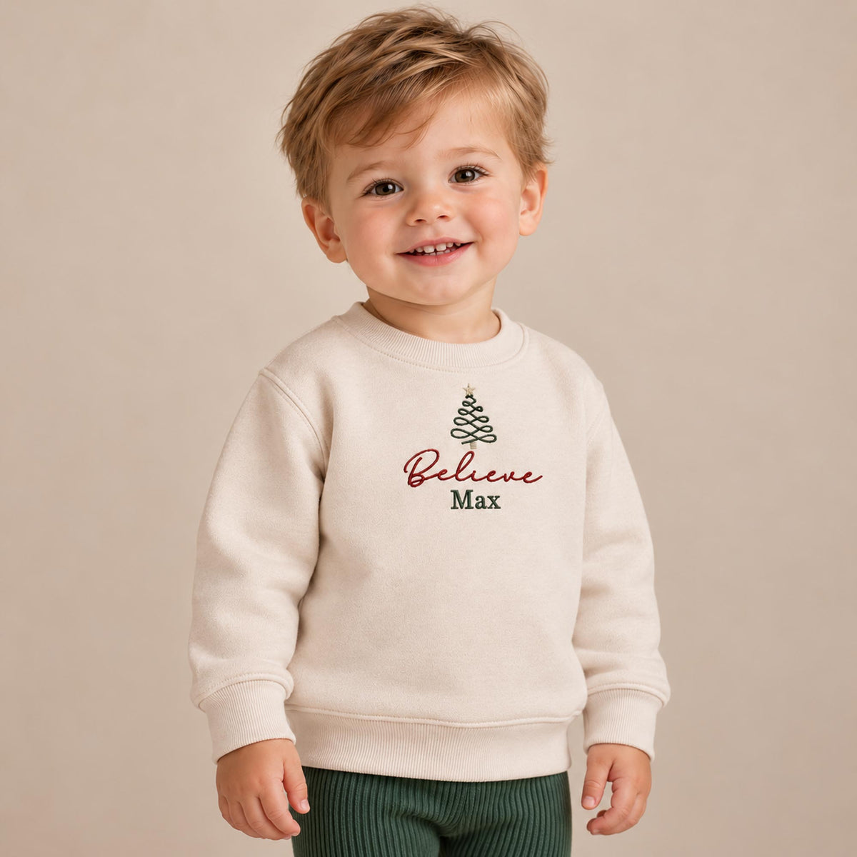 Personalised Believe Christmas Jumper