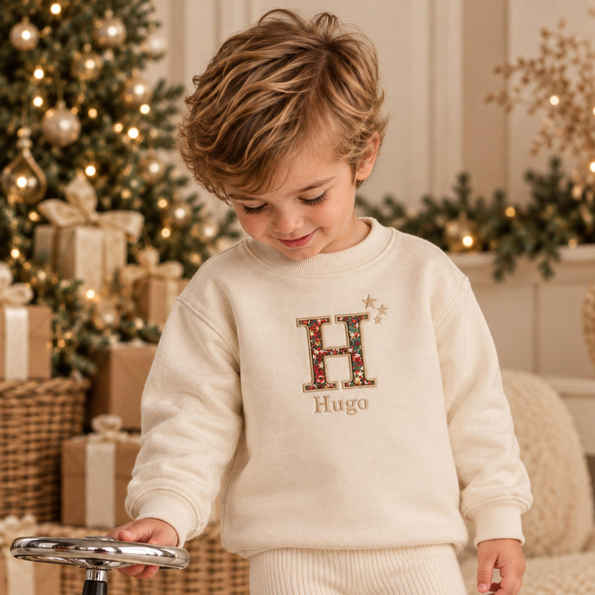 Personalised Liberty Christmas Initial Jumper – Stars
