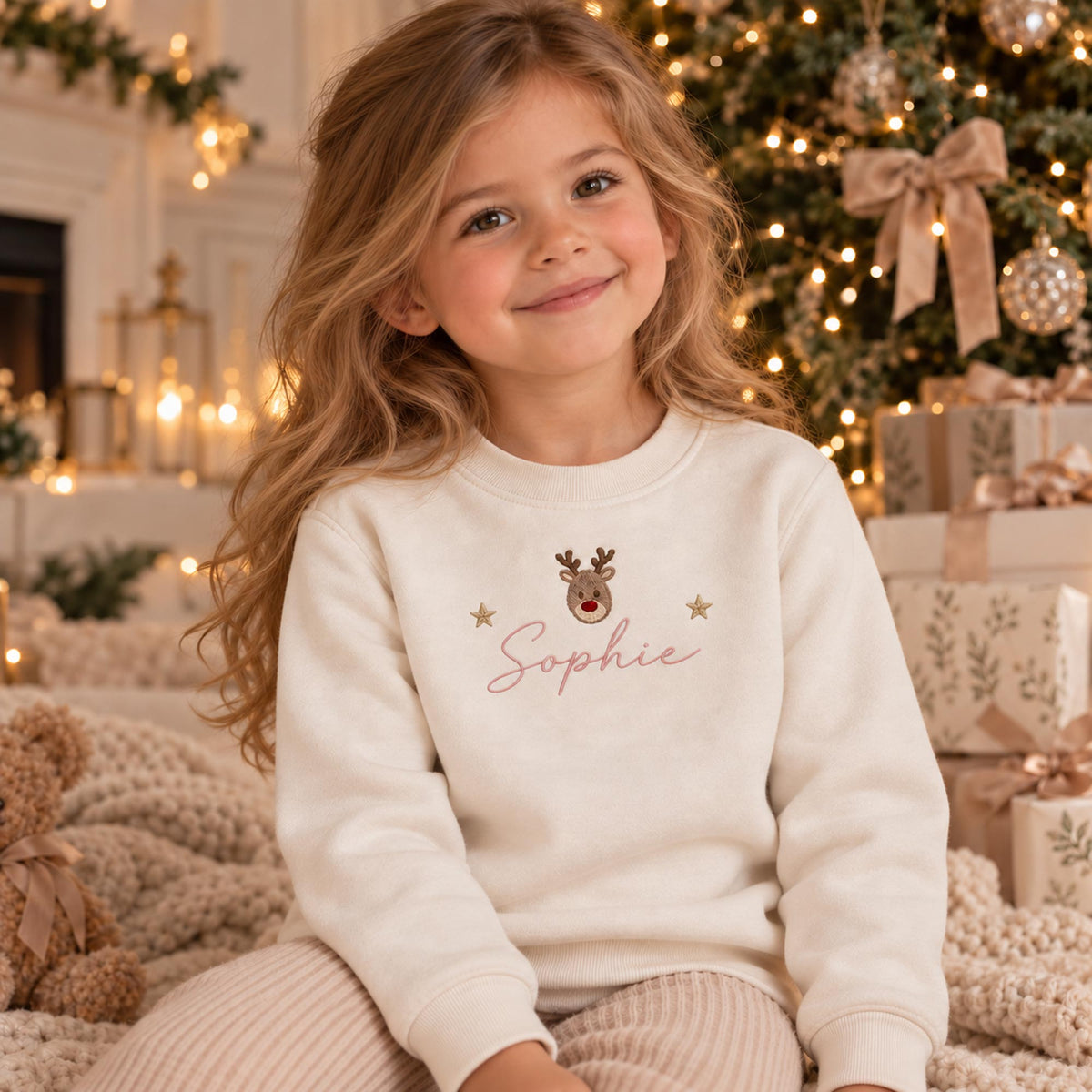 Personalised Little Reindeer Christmas Jumper