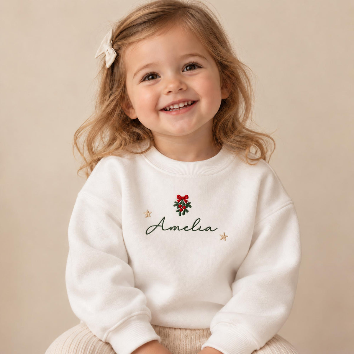 Personalised Mistletoe Christmas Jumper