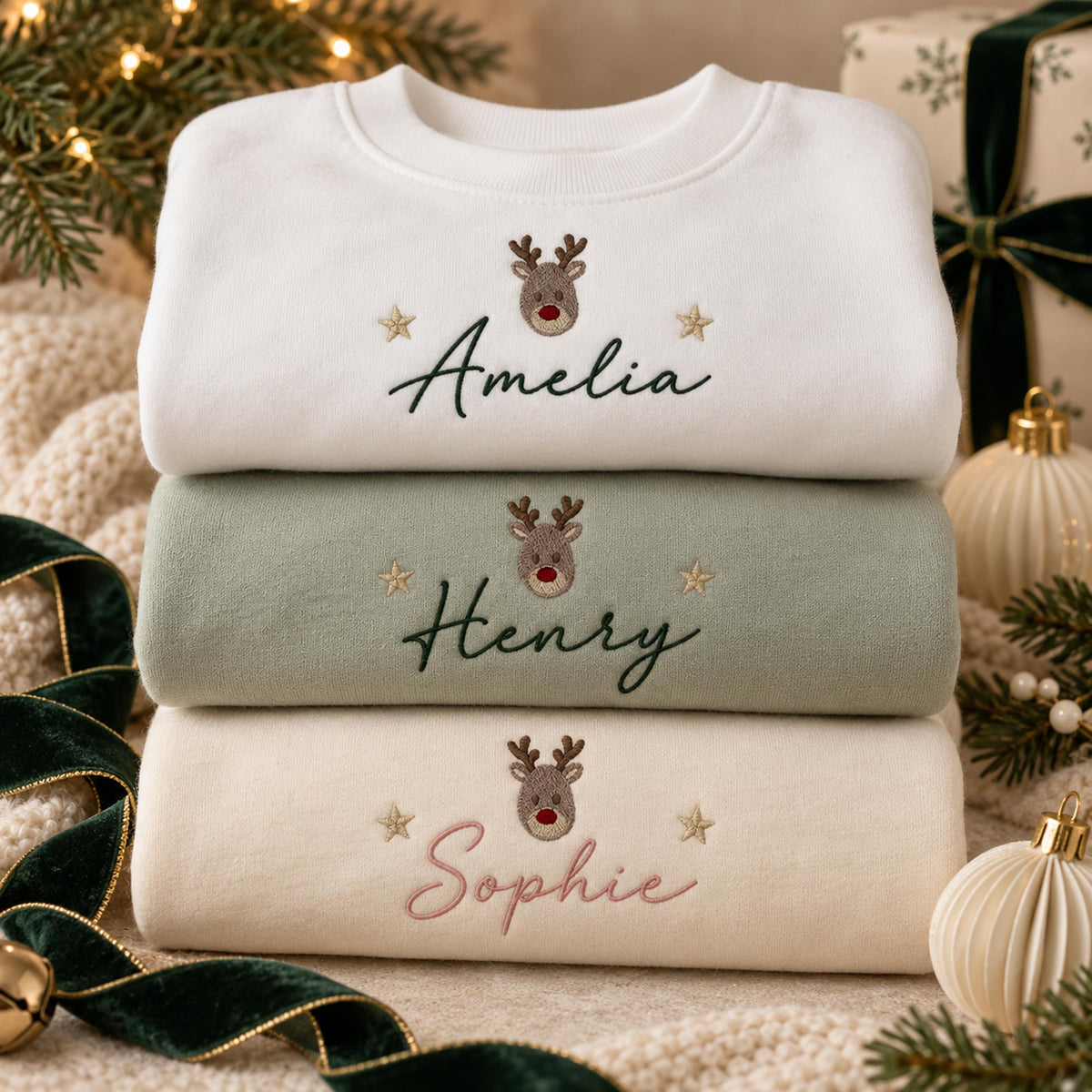 Personalised Little Reindeer Christmas Jumper