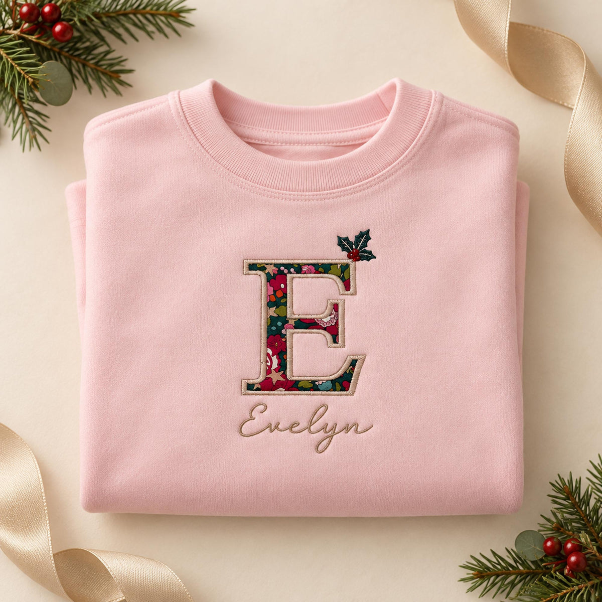 Personalised Liberty Christmas Initial Jumper – Holly