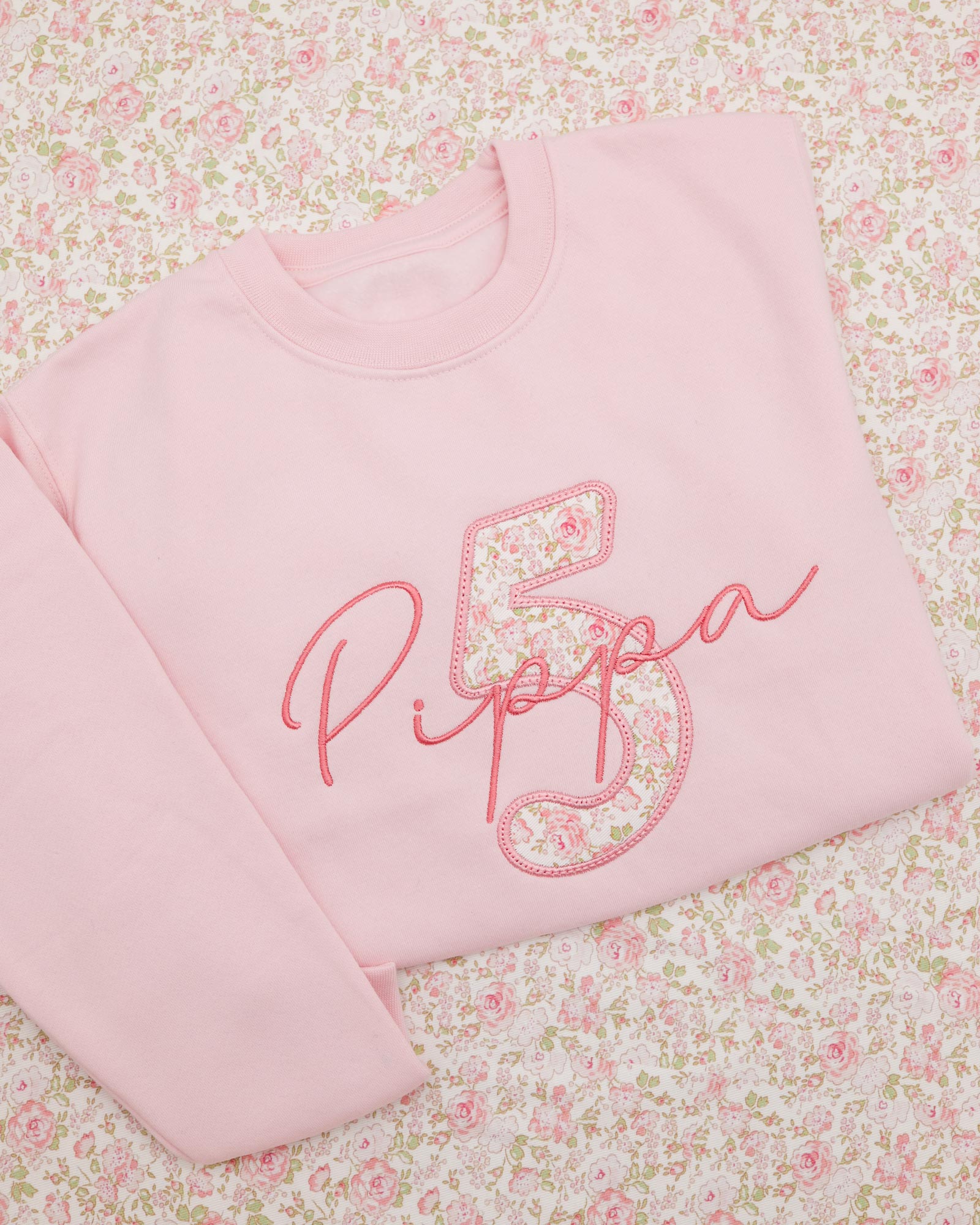 Personalised 5th Birthday Sweatshirt - Liberty of London Appliqué