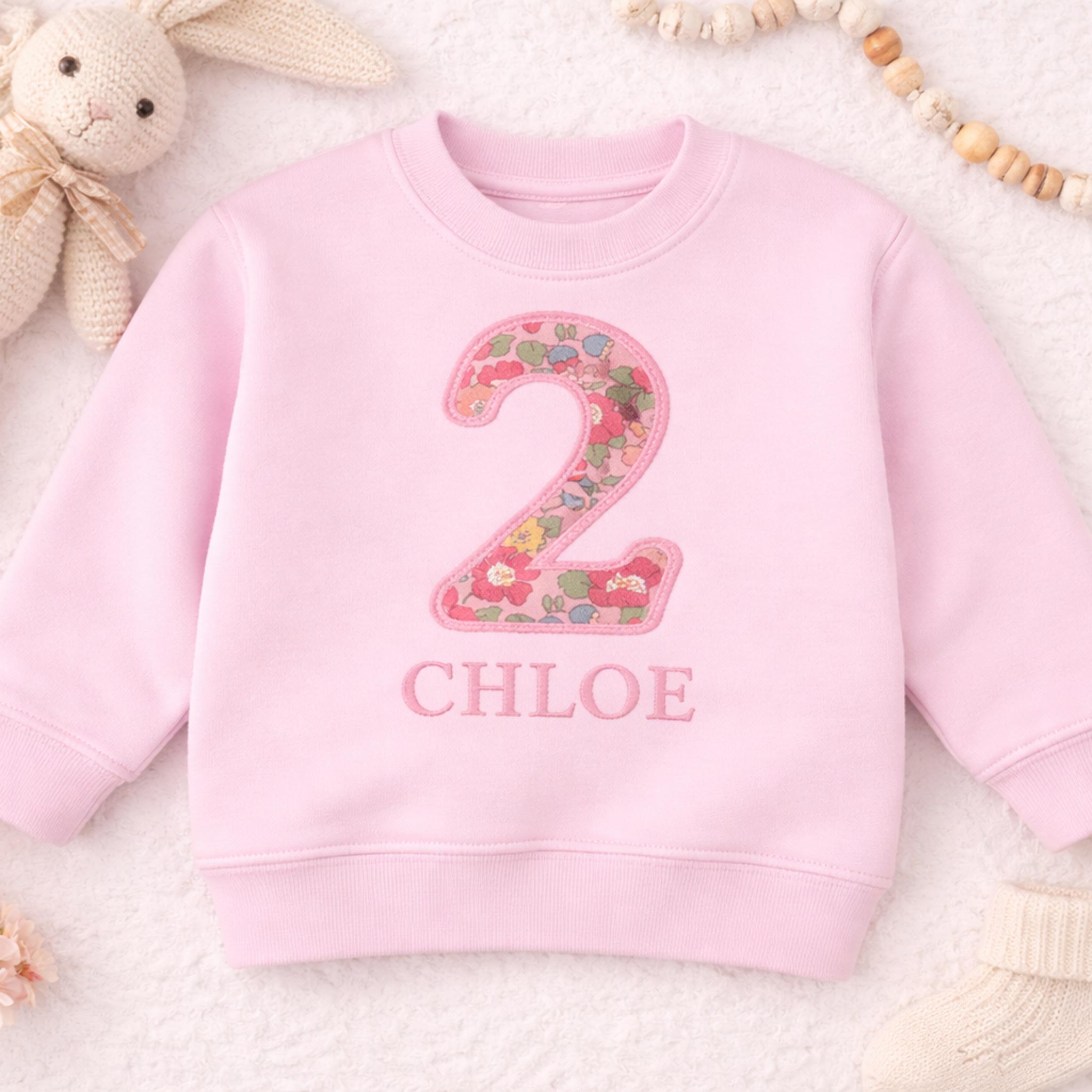 Personalised Embroidered Liberty 2nd Birthday Jumper