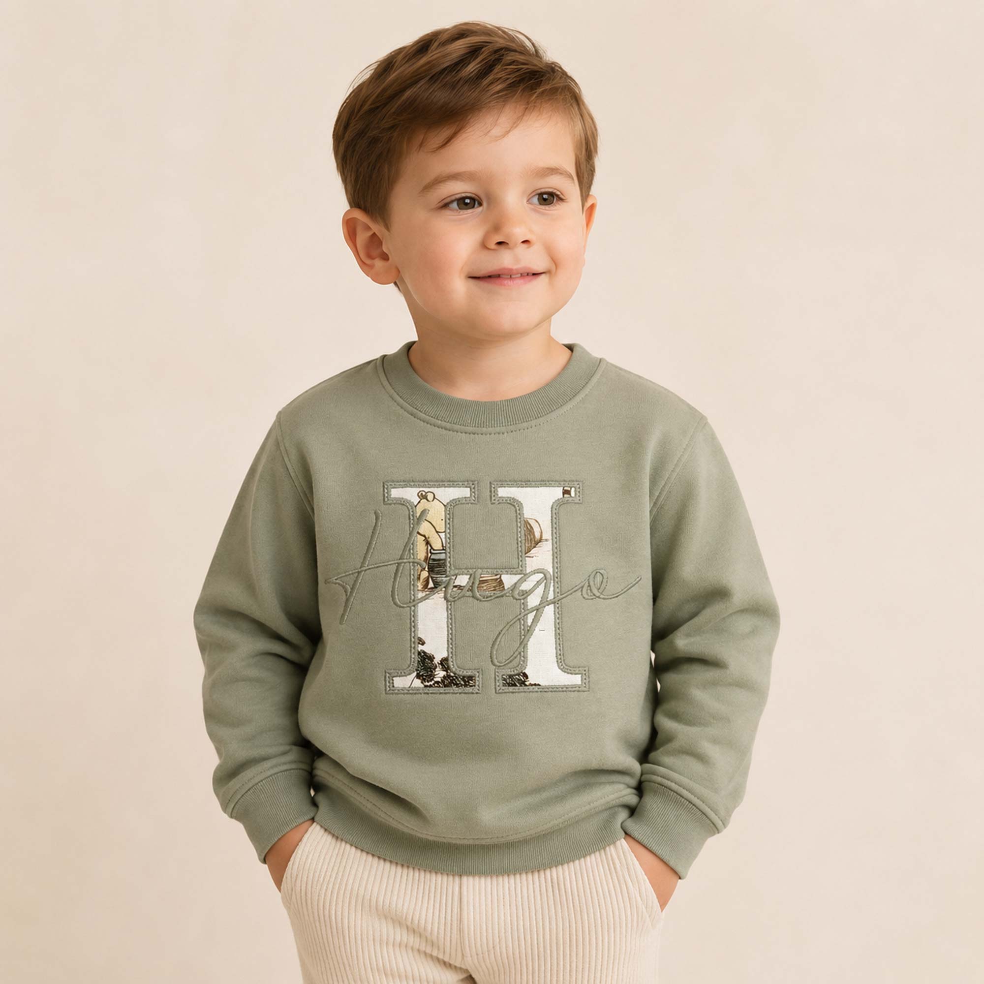 Personalised Initial Jumper | Script Name Liberty Fabric Design