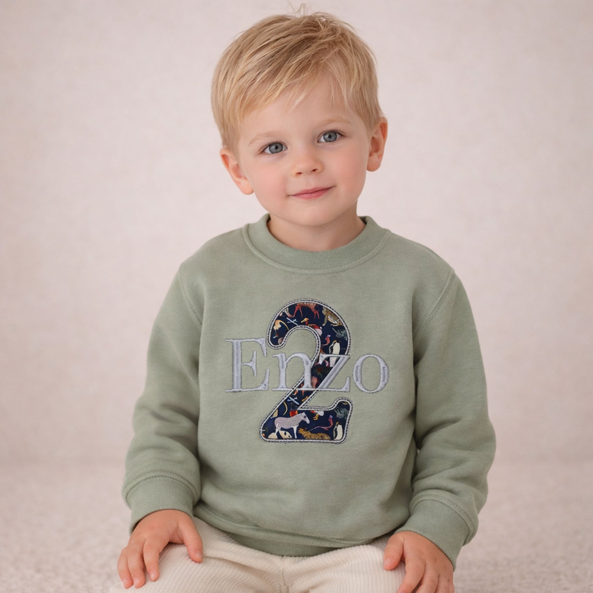 Personalised Liberty Fabric 2nd Birthday Jumper Classic Embroidery