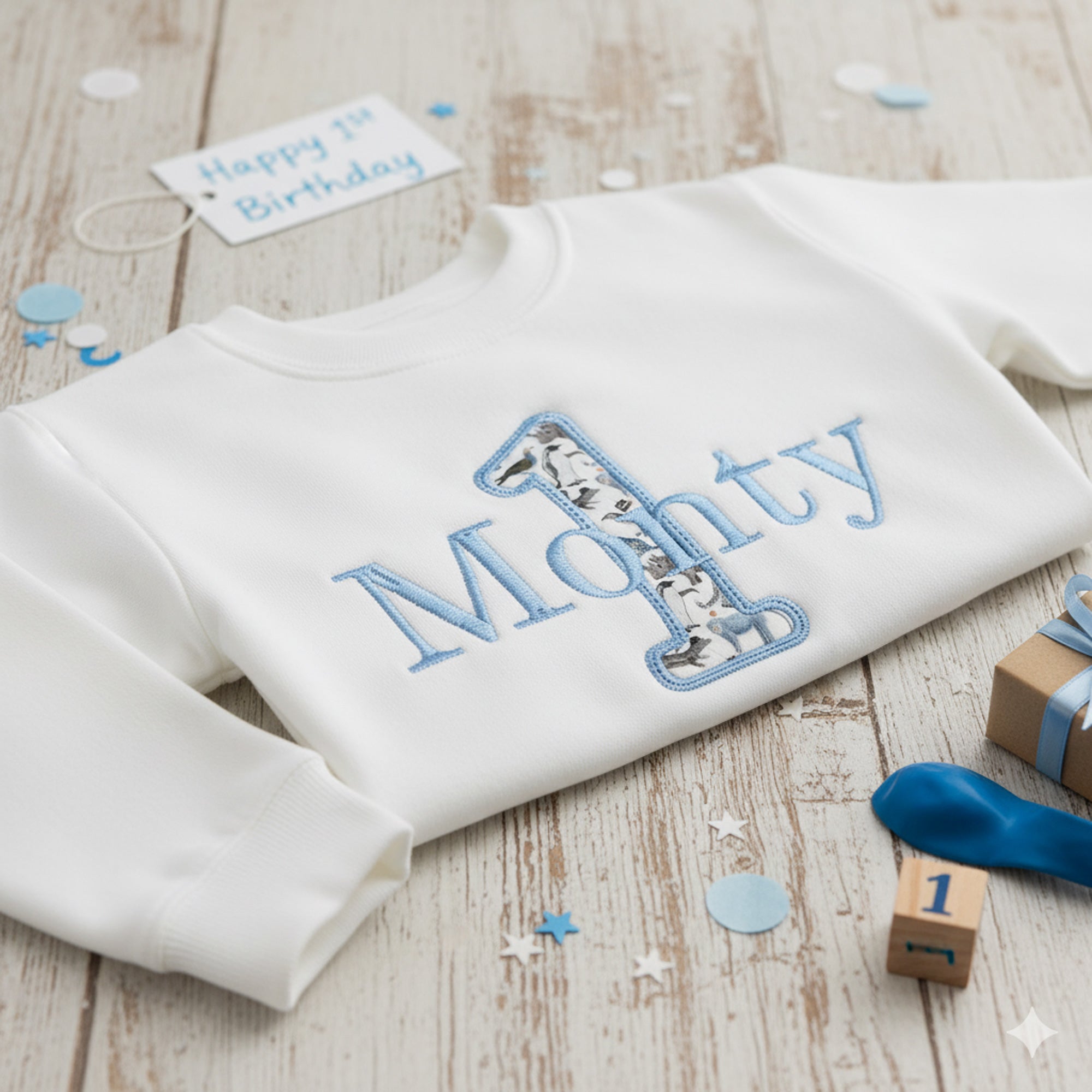 Personalised Liberty Fabric 1st Birthday Jumper