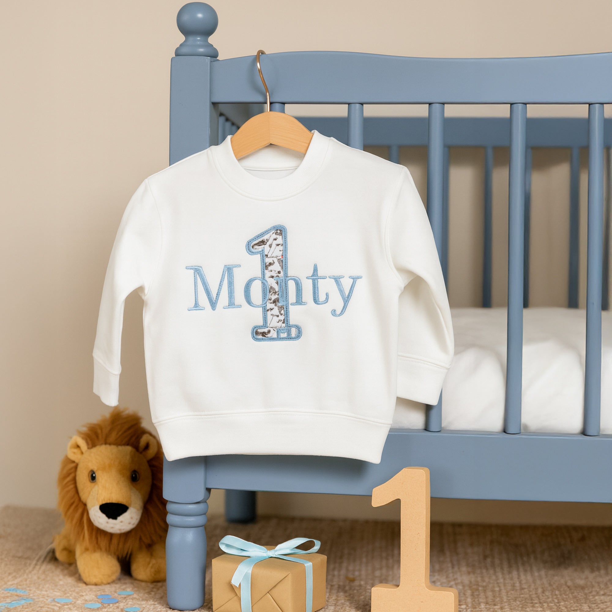 Personalised Liberty Fabric 1st Birthday Jumper