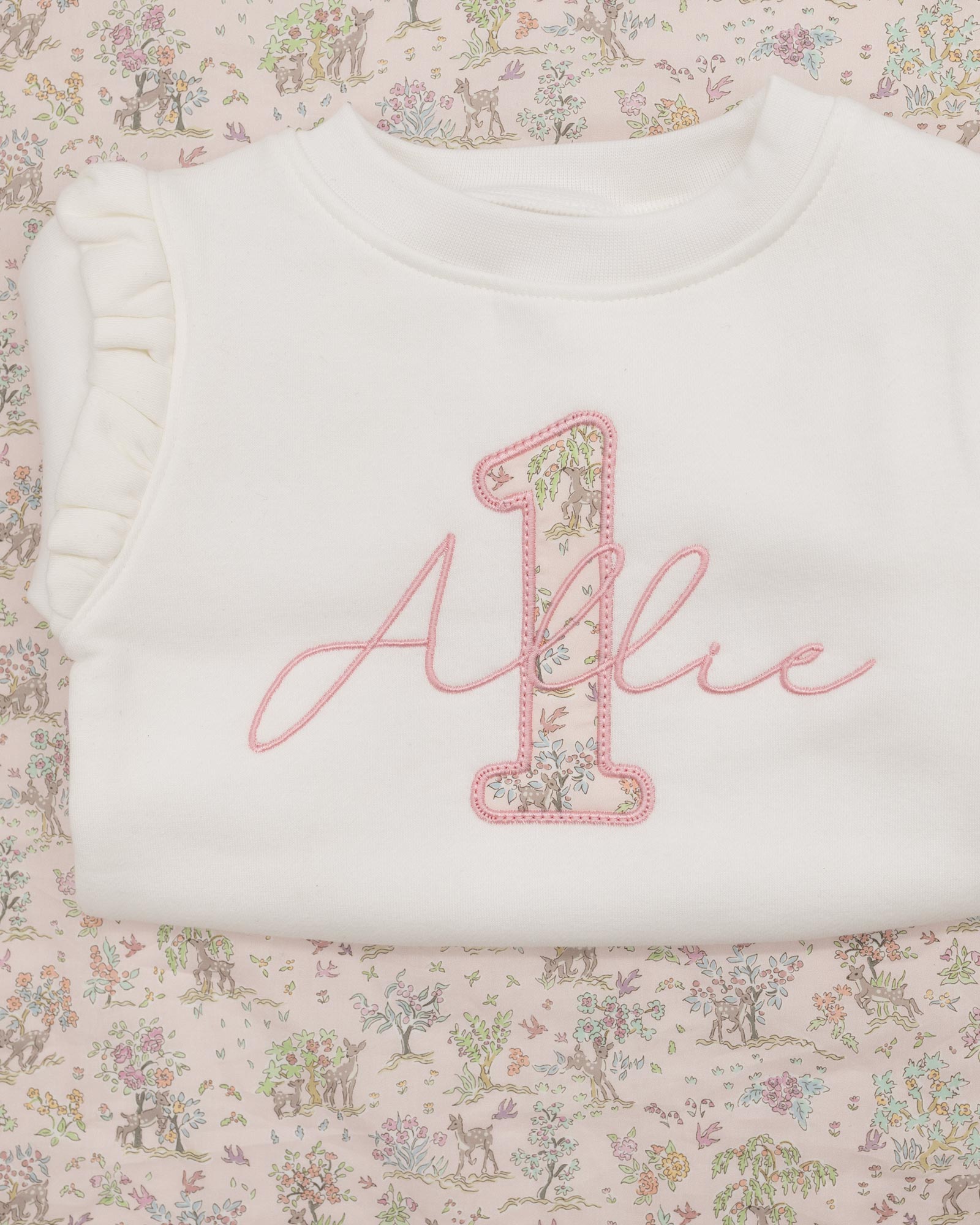 First Birthday Sweatshirt - Liberty of London Appliqué