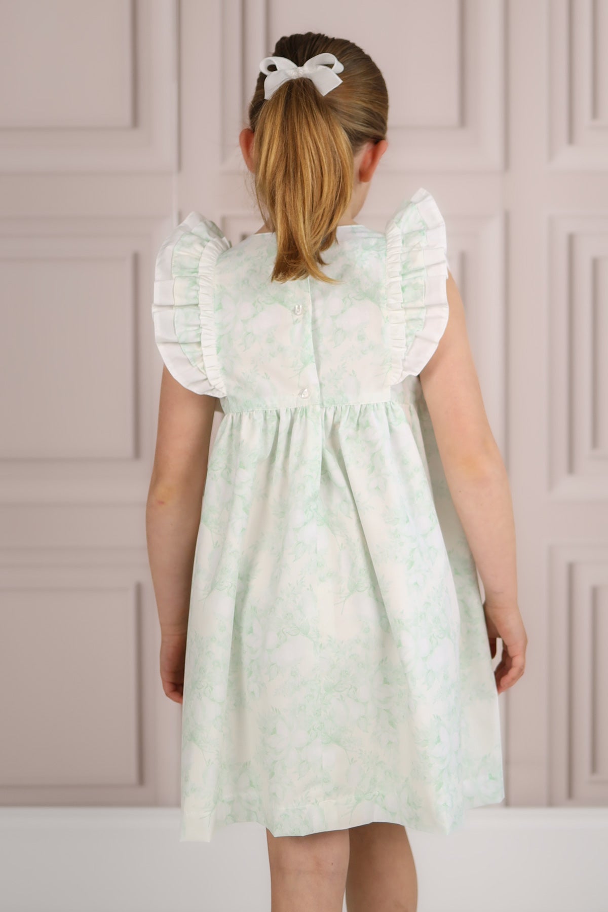 Soft Green Floral Dress (2Y - 7Y)