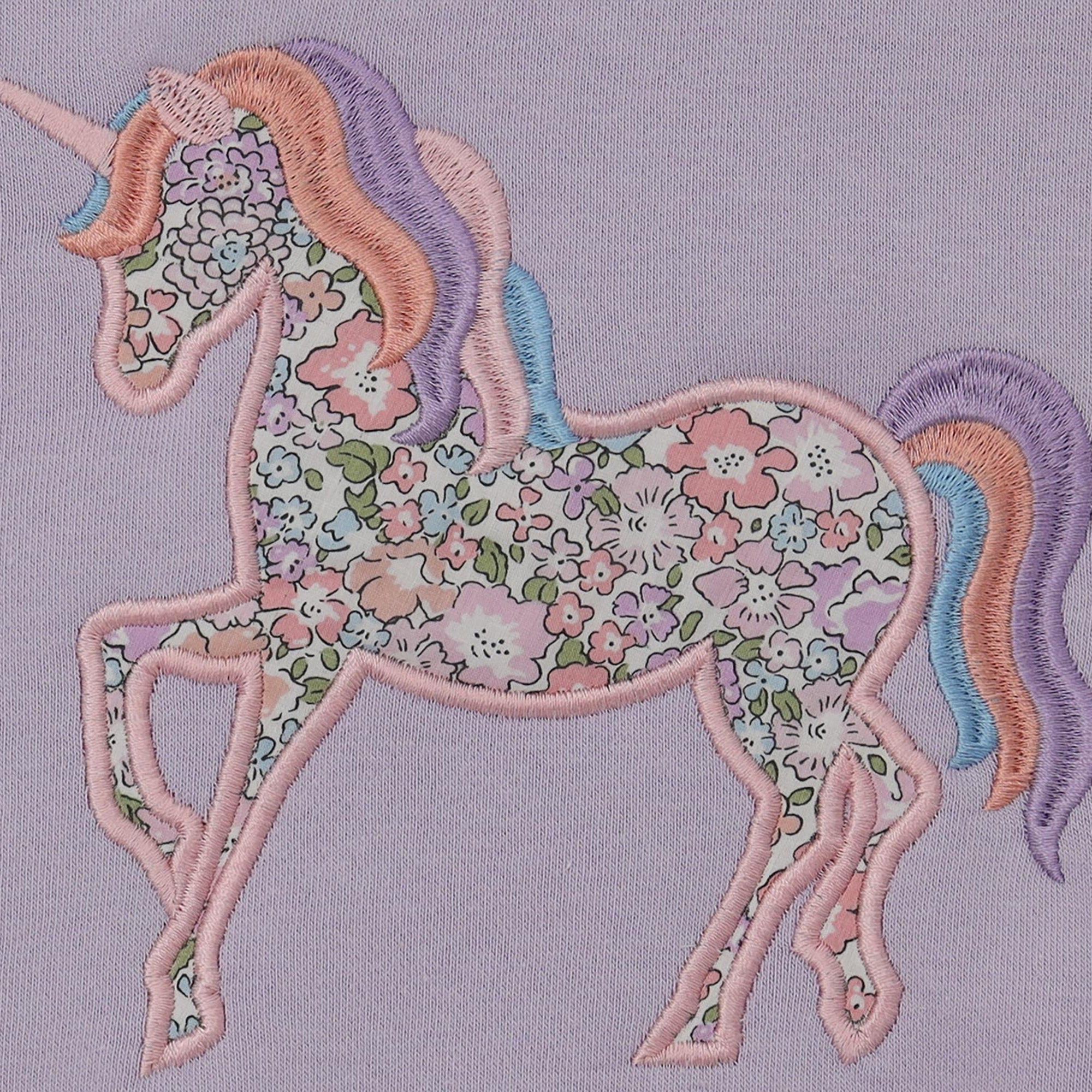 Personalised Unicorn Sweatshirt with Liberty Fabric Appliqué