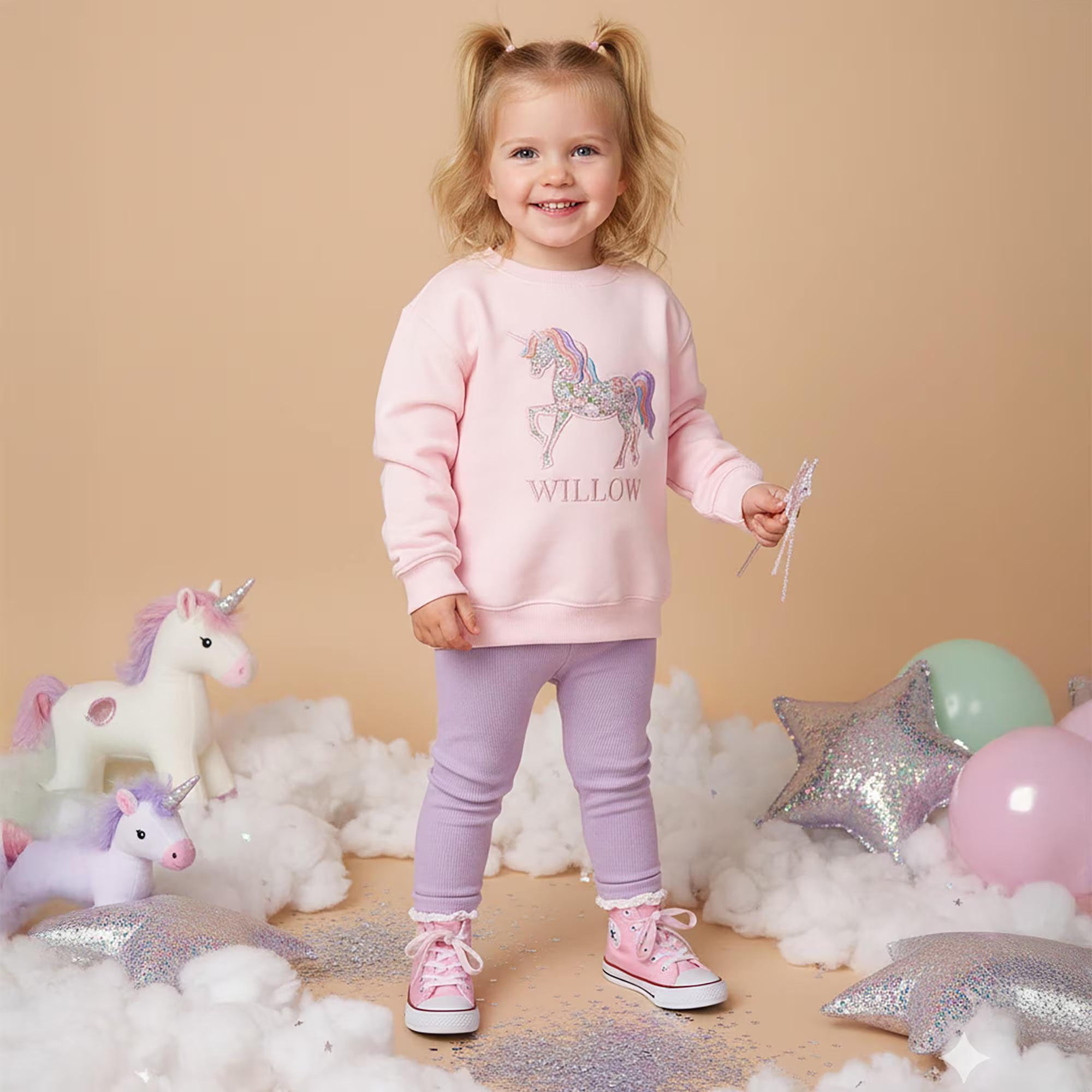 Personalised Unicorn Sweatshirt with Liberty Fabric Appliqué