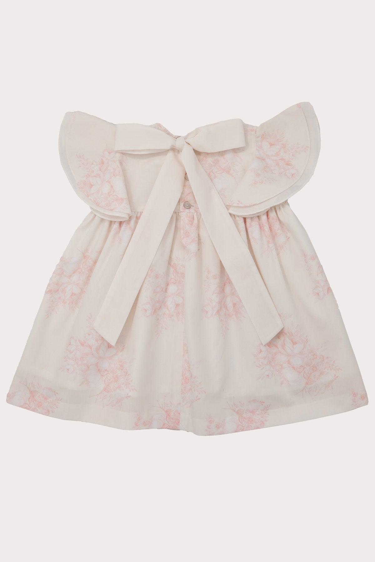 ivory and pink floral girls dress