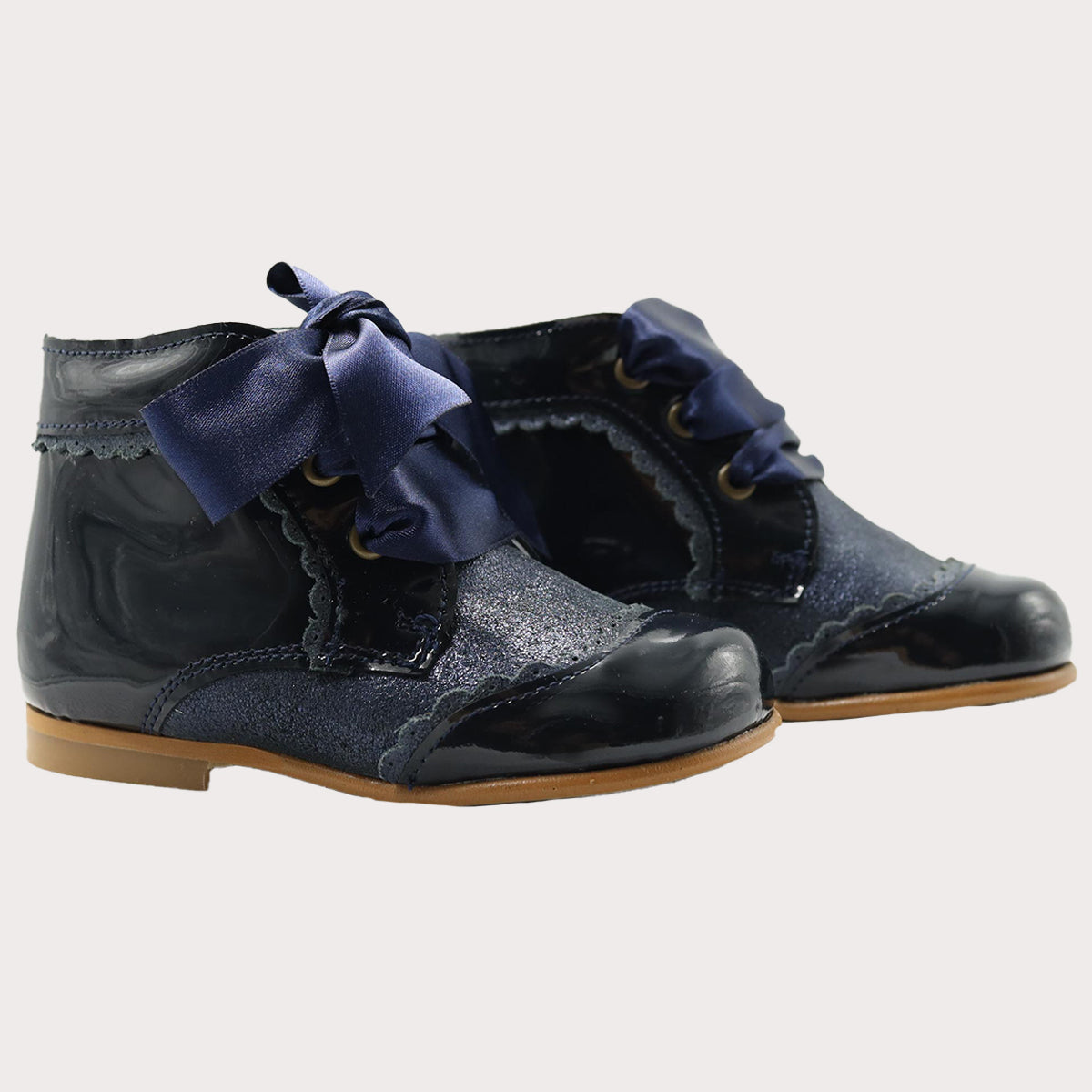 navy patent girls boots