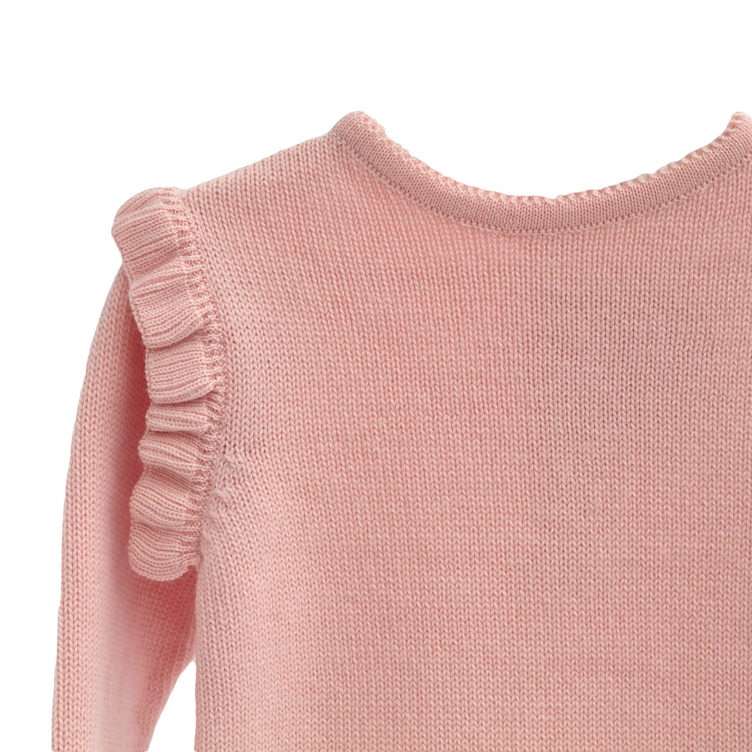 close up wedoble baby sweater pink, made in portugal